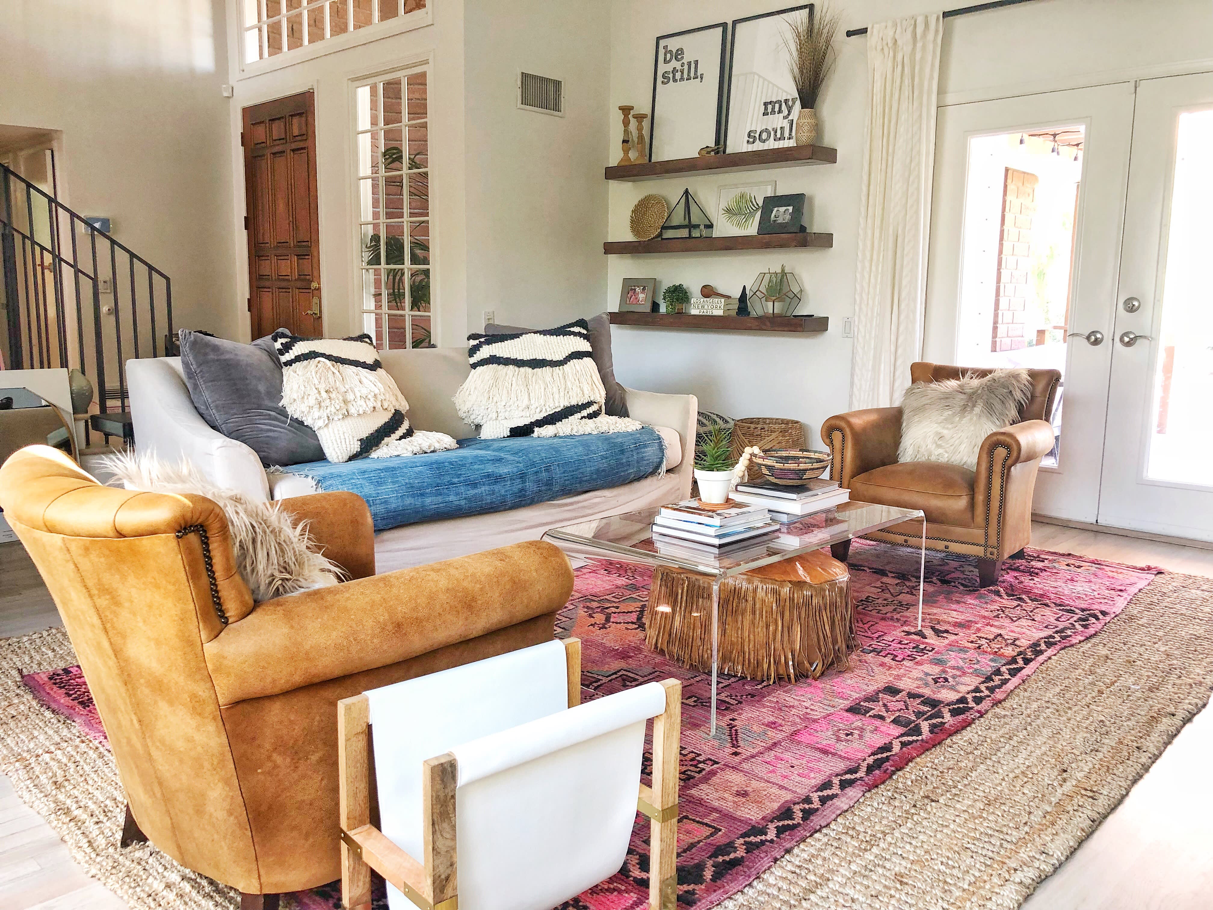 boho traditional living room