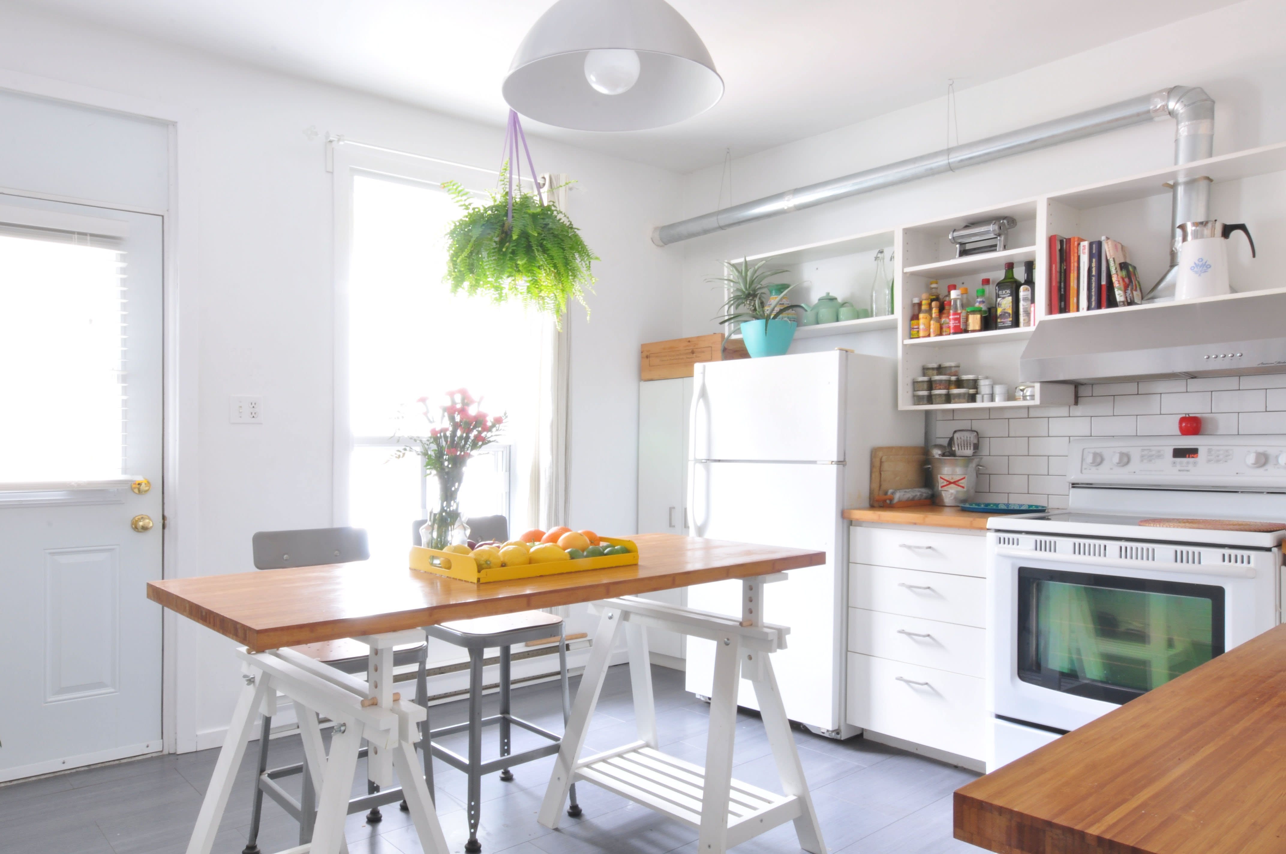 How One Couple Used IKEA Finnvard Trestle Legs to Make a Kitchen