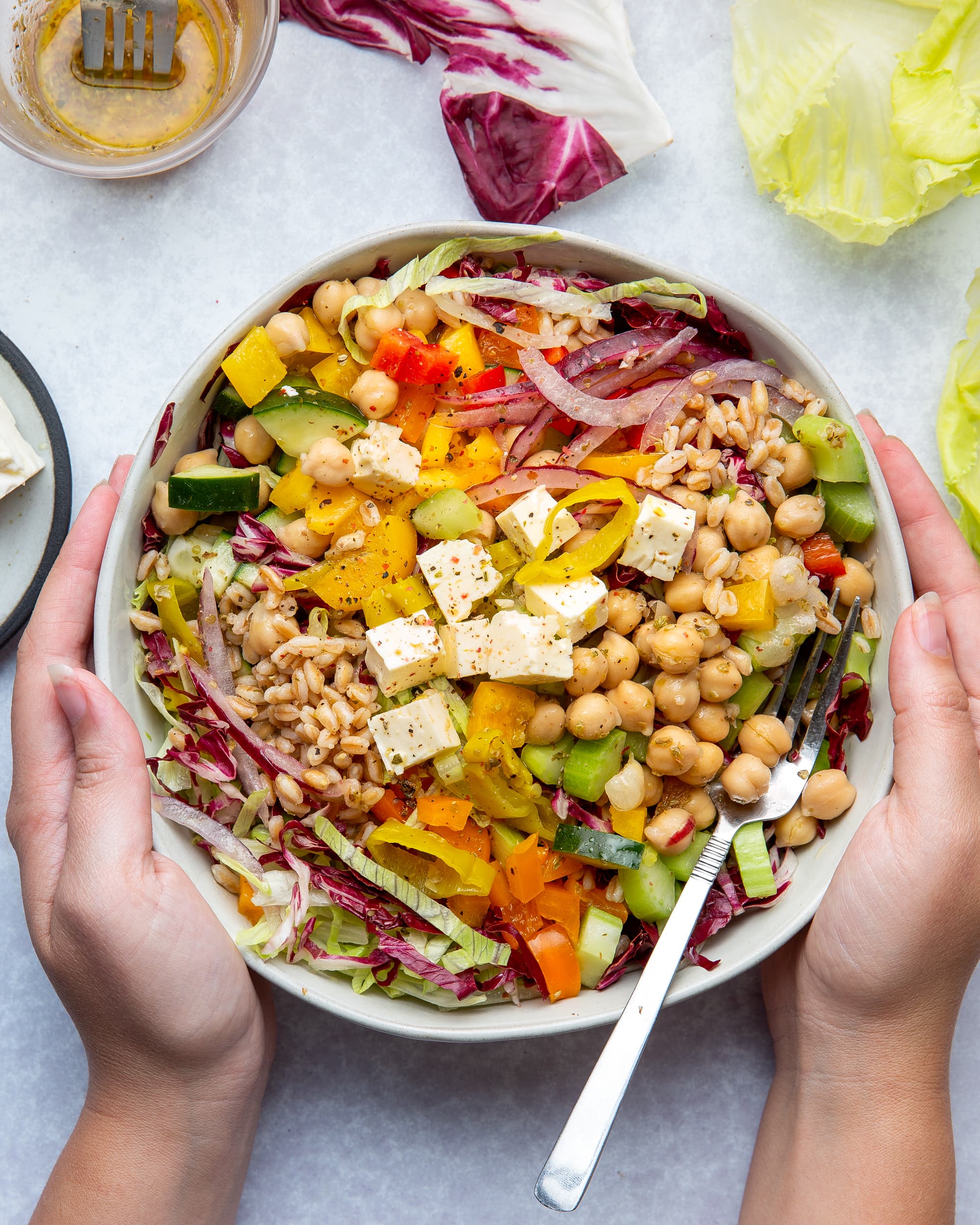 Lunch Meal Prep Greek Salad Bowl Recipe - Rainbow Delicious