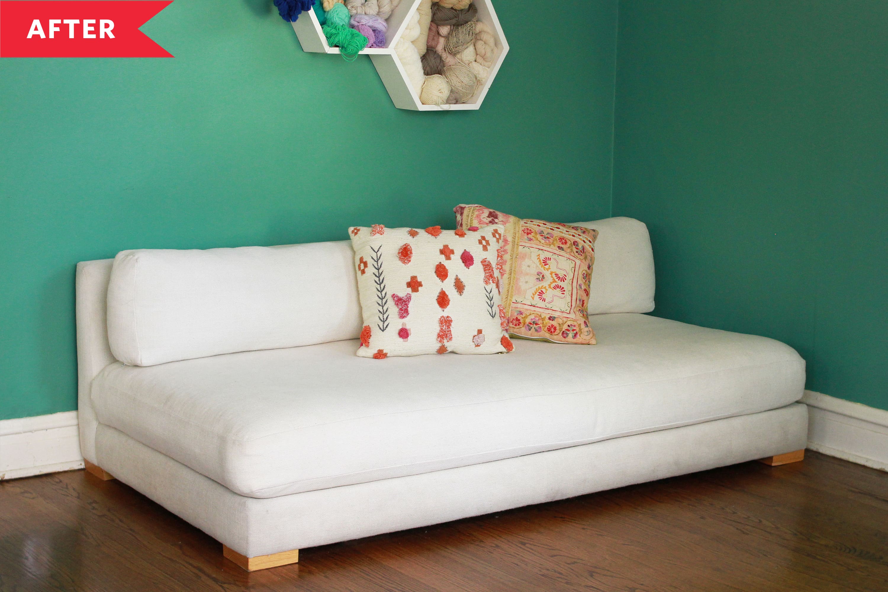 Before And After How To Clean And Fix A Saggy Bench Seat Sofa