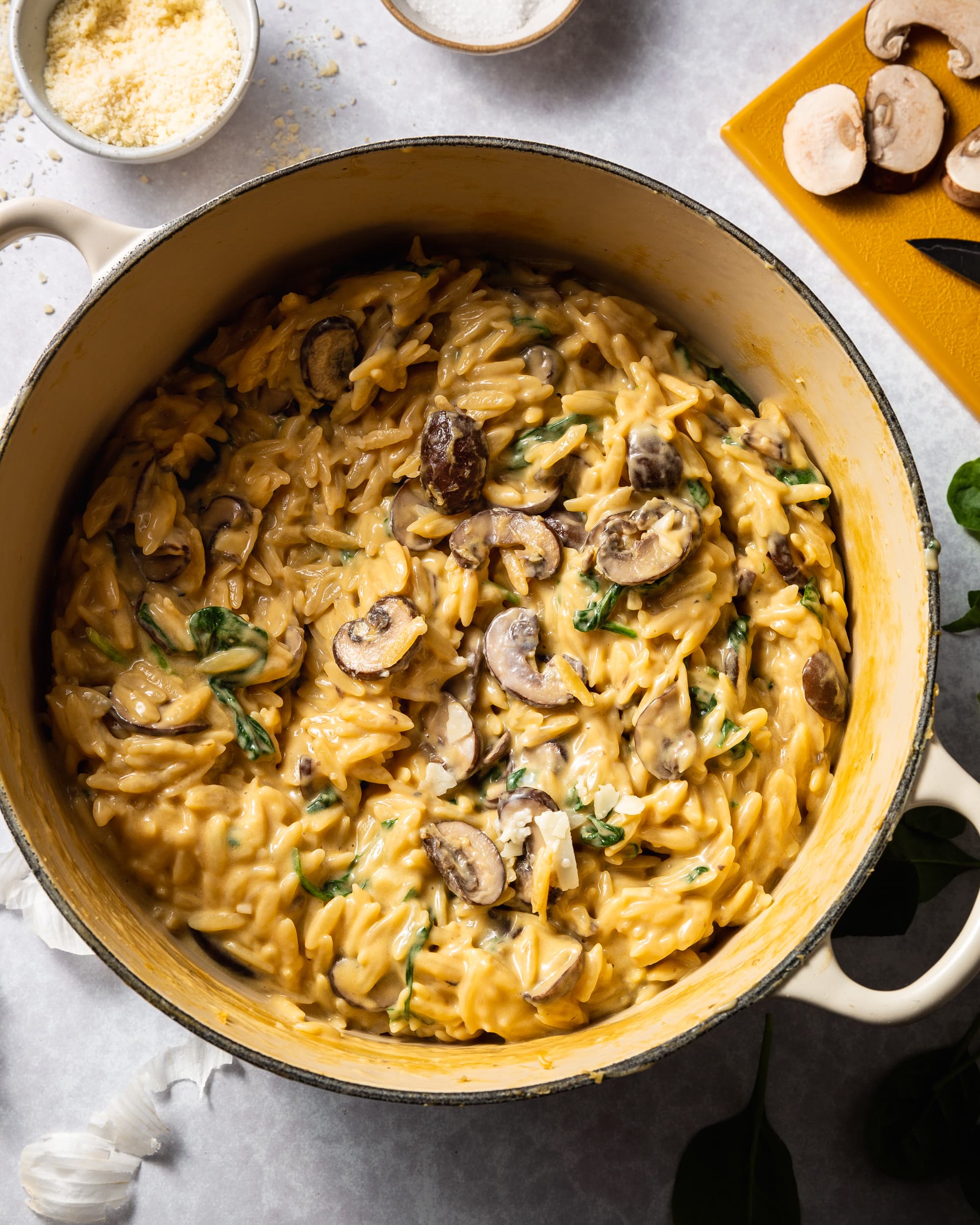 Creamy Mushroom and Spinach Orzo Recipe (One-Pot Dish) | Kitchn