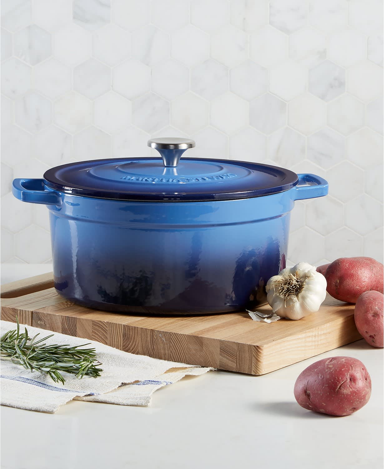 Crock-Pot 7 Quart Round Enamel Cast Iron Covered Dutch Oven Slow Cooker,  Blue, 1 Piece - Ralphs