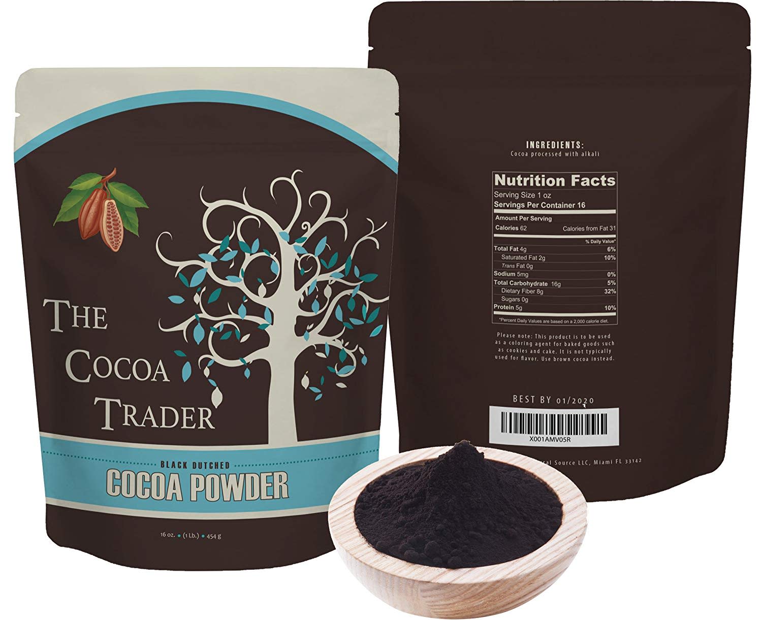 Jet Black Cocoa Powder Dutch Processed Black Cocoa Powder