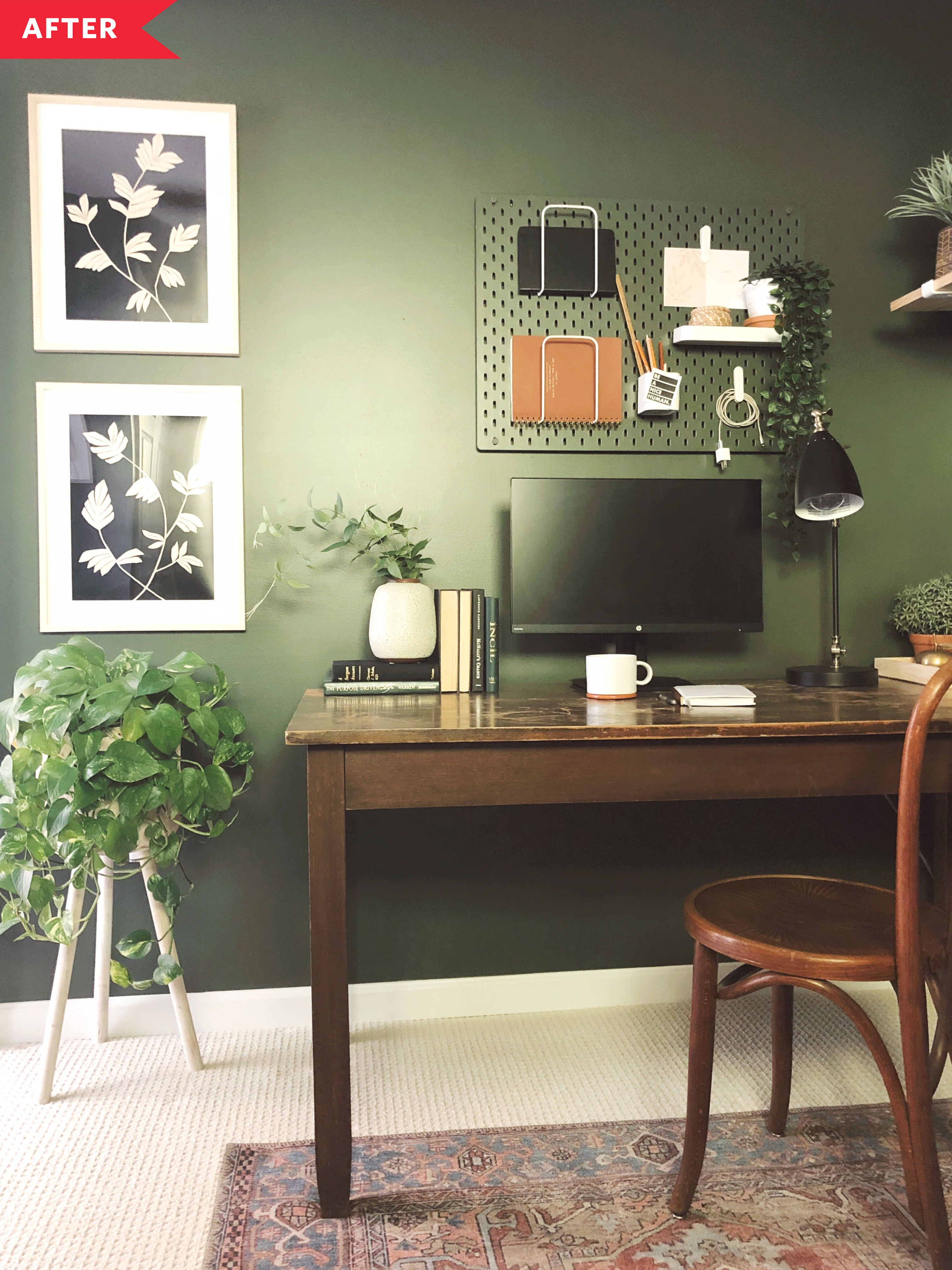 Before and After Functional Dual Purpose Guest Room Office Redo