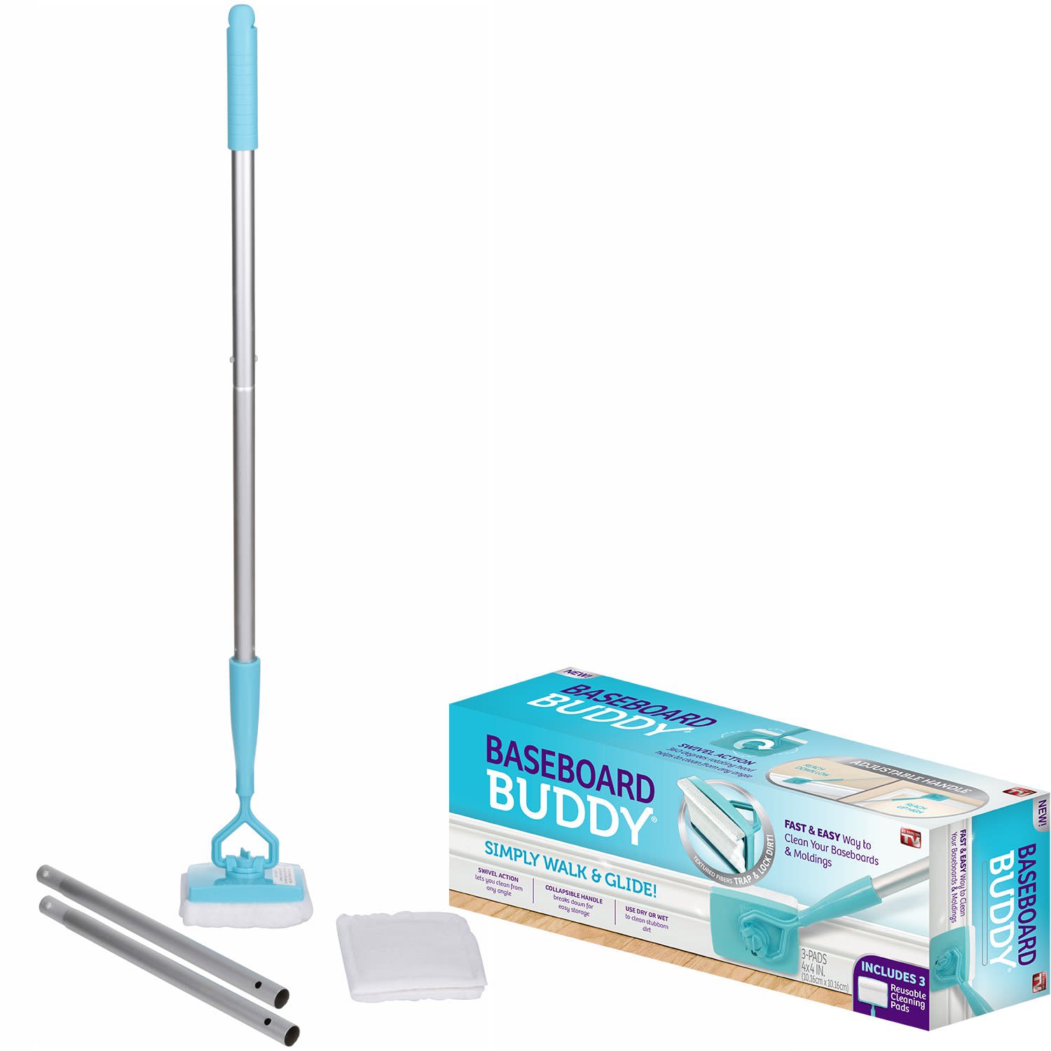 Baseboard Buddy Cleaning Tool with 3 XL Pads - 9464385