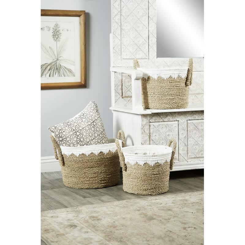 Dream Lifestyle Hand-Woven Small Plastic Baskets, Rectangular Heart Shaped  Storage Baskets for Countertop, Pretty Shoot Props Home Decor 