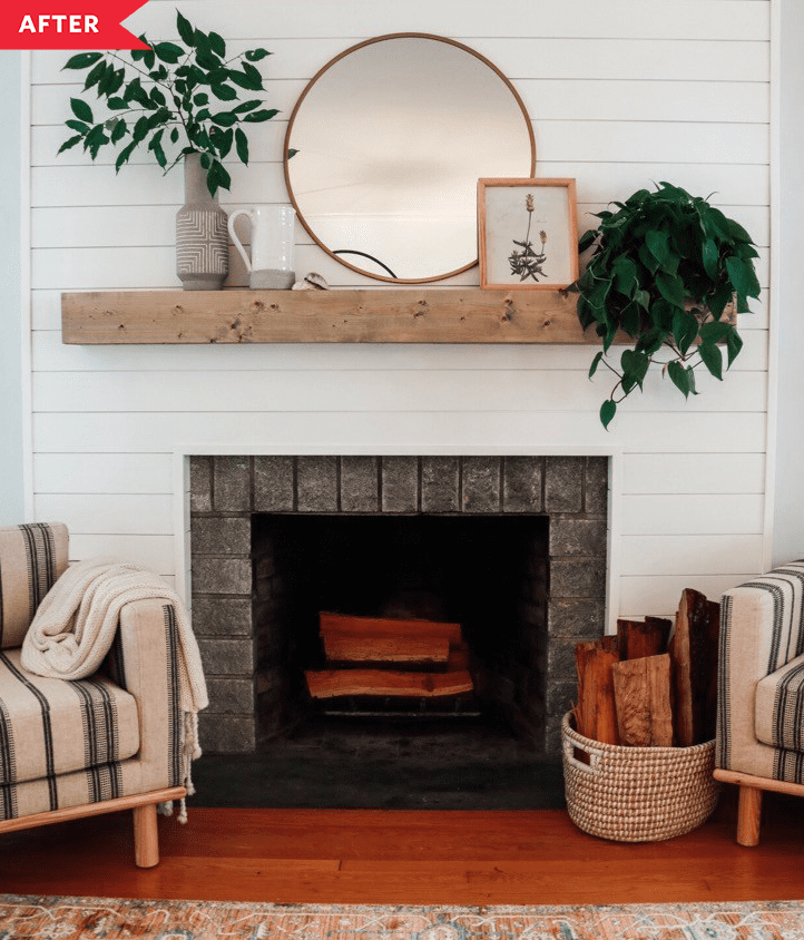 8 Best Fireplace Makeovers Beautiful Before After Fireplace Renovations Apartment Therapy