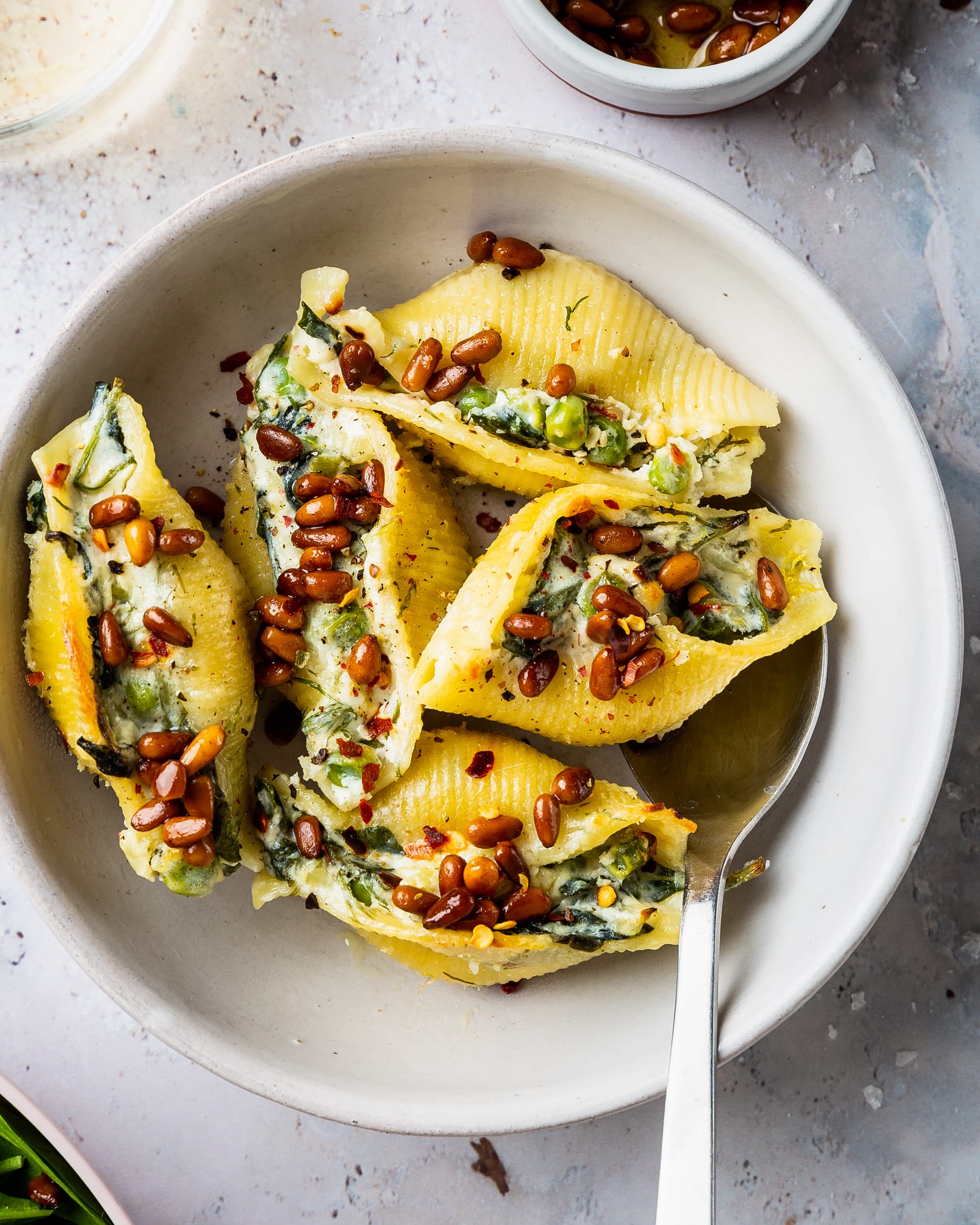 Spinach Stuffed Shells with Creamy Pink Sauce - Dish It Girl Recipe Box