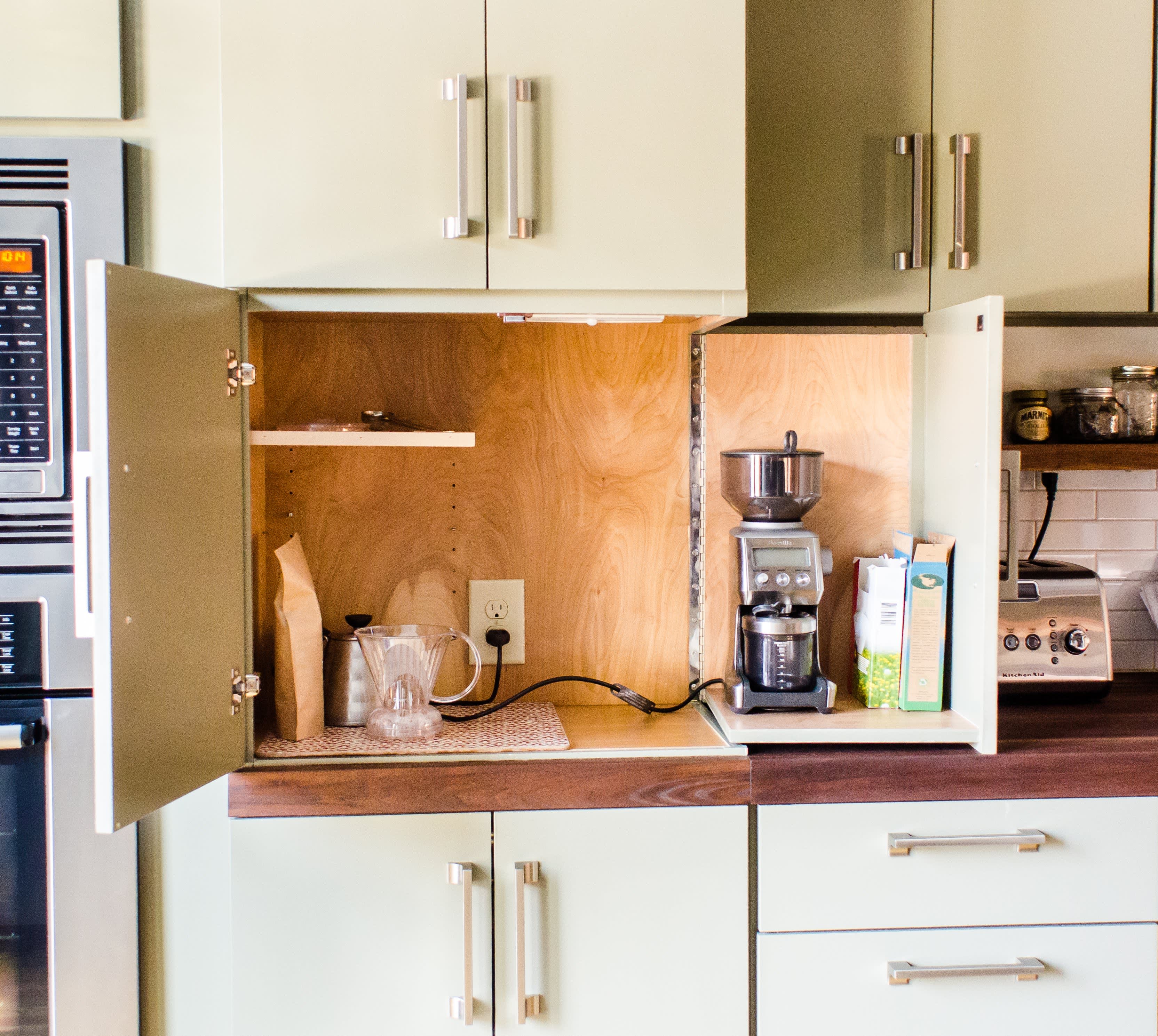 How To Build A Hidden Coffee Station and Microwave 