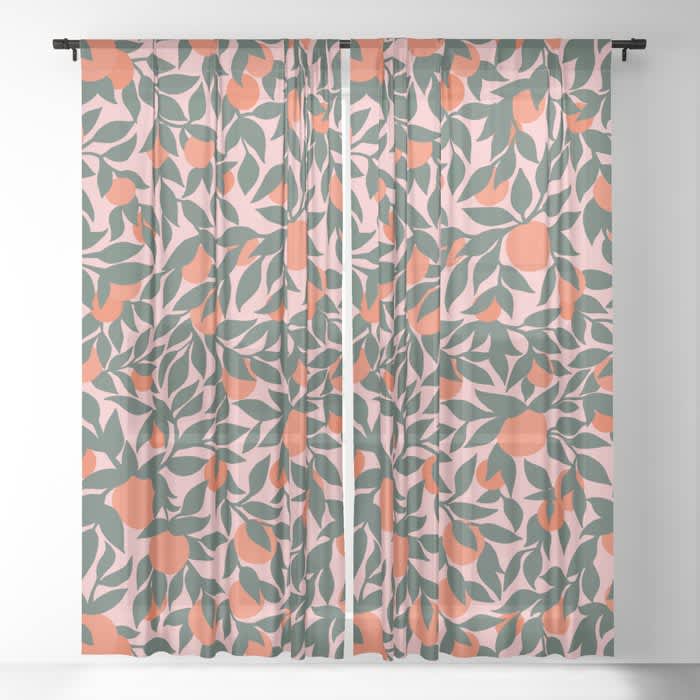 Window Treatments Blackout Window Curtain Panel Woman/'s Face With Ginkgo Flowers And Fruits Abstract Window Curtains Modern Boho Decor
