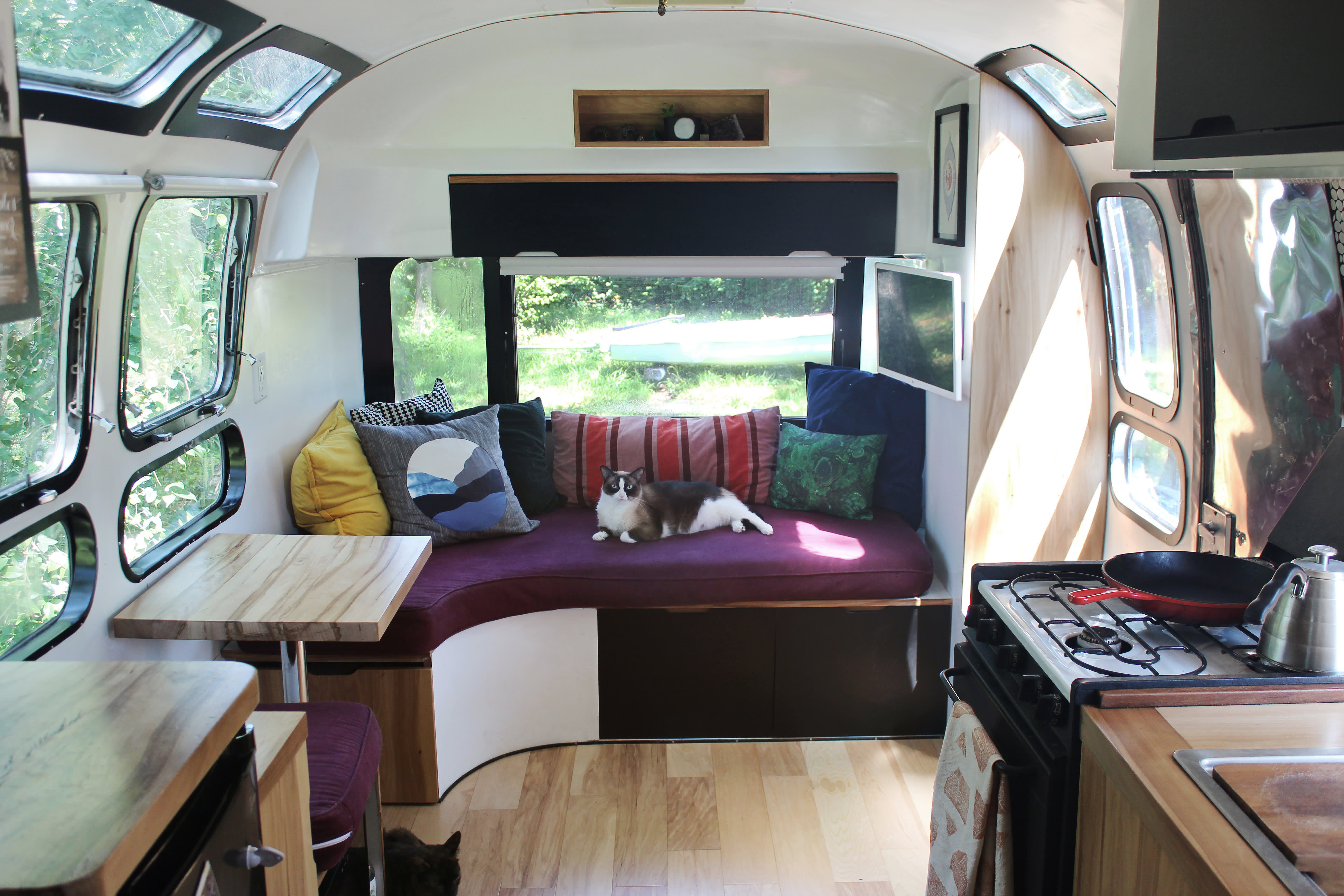 Take just one look at this revamped 1973 Airstream, and you might assume  that the project's mood board was full of airy Scandinavian spaces… |  Instagram