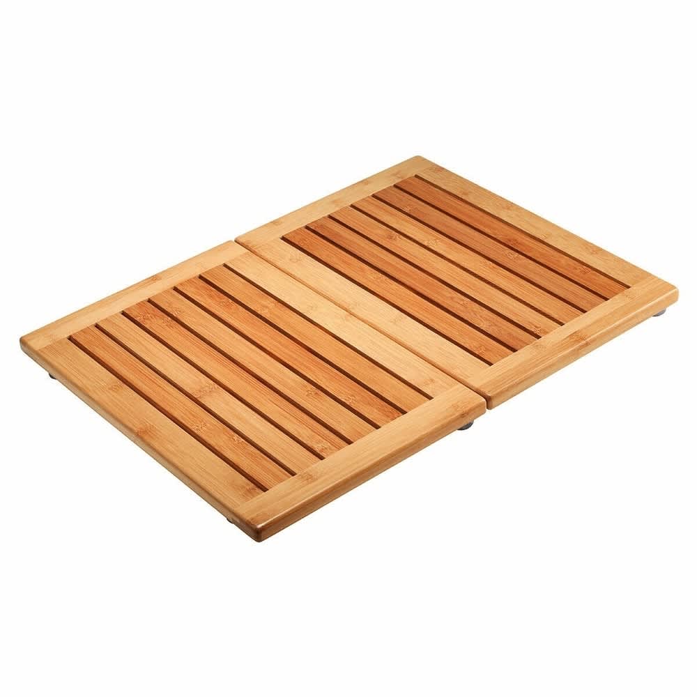 Details about   Bathroom Wood Color Bamboo Floor Bath Mat Spa Anti Slip Bamboo Pad Shower Mat 