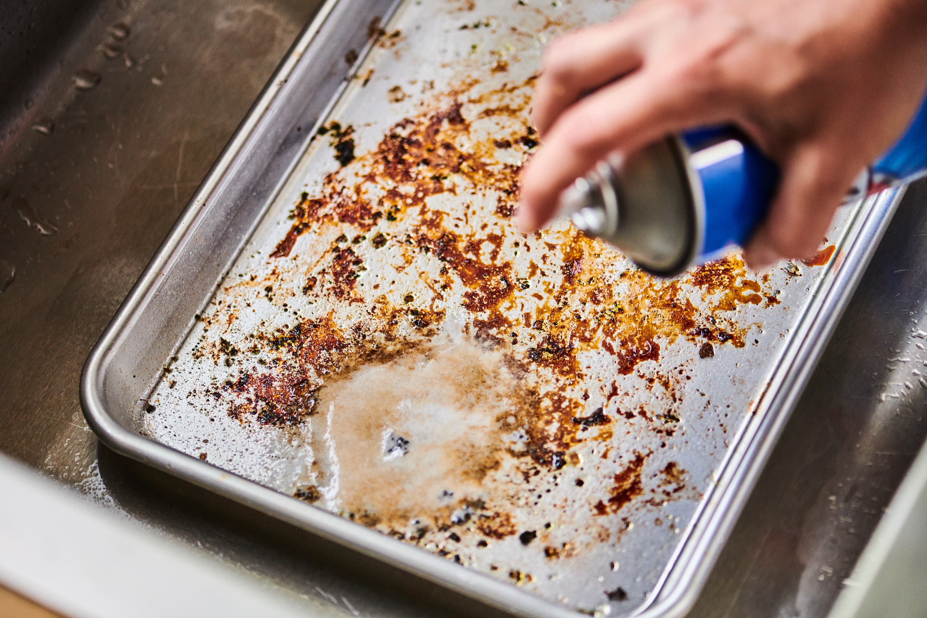 To Clean the Grimiest Sheet Pans, Break Out Your Power Drill