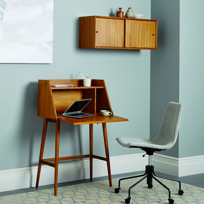 desk white and oak