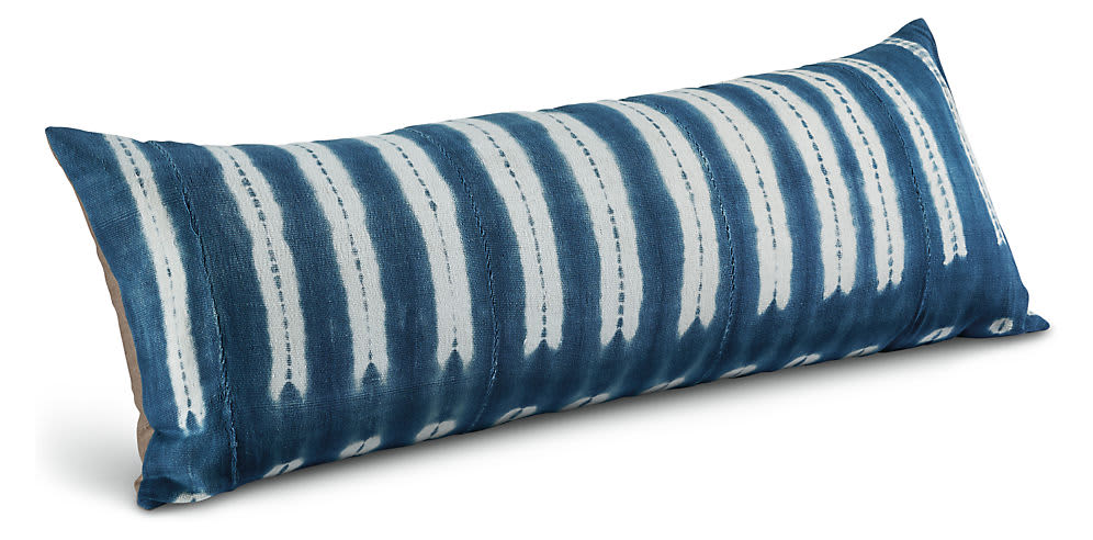 extra long lumbar pillow blue
