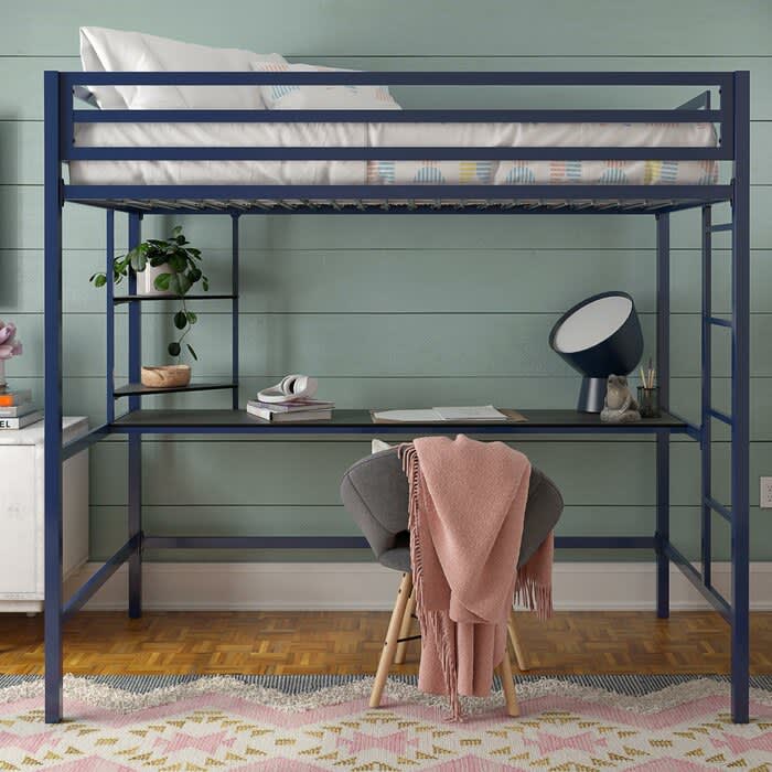 loft style bunk bed with desk