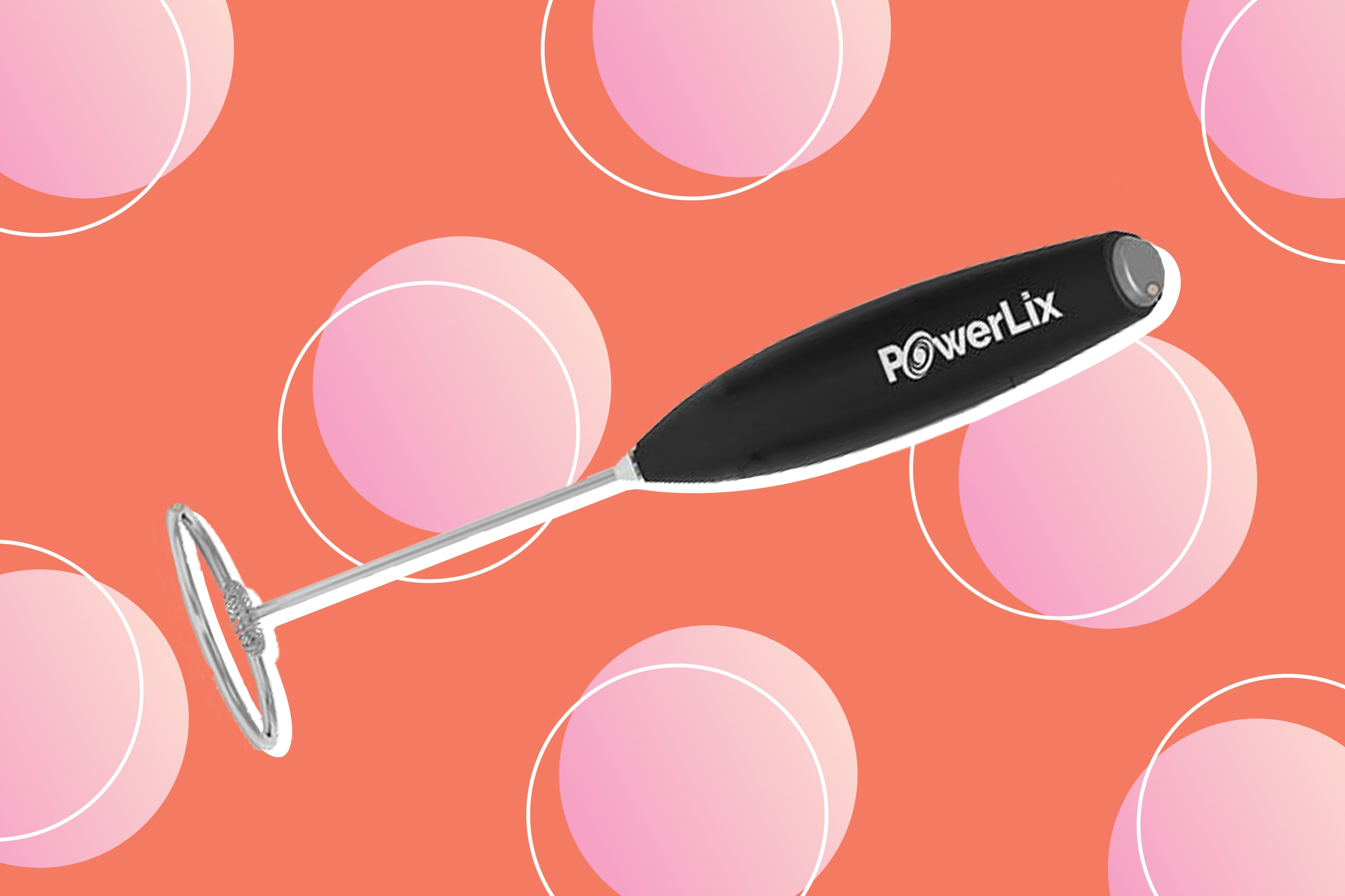 PowerLix Powerful Handheld Milk Frother With Stand Battery