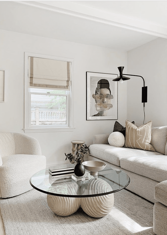 glass coffee table with stone base