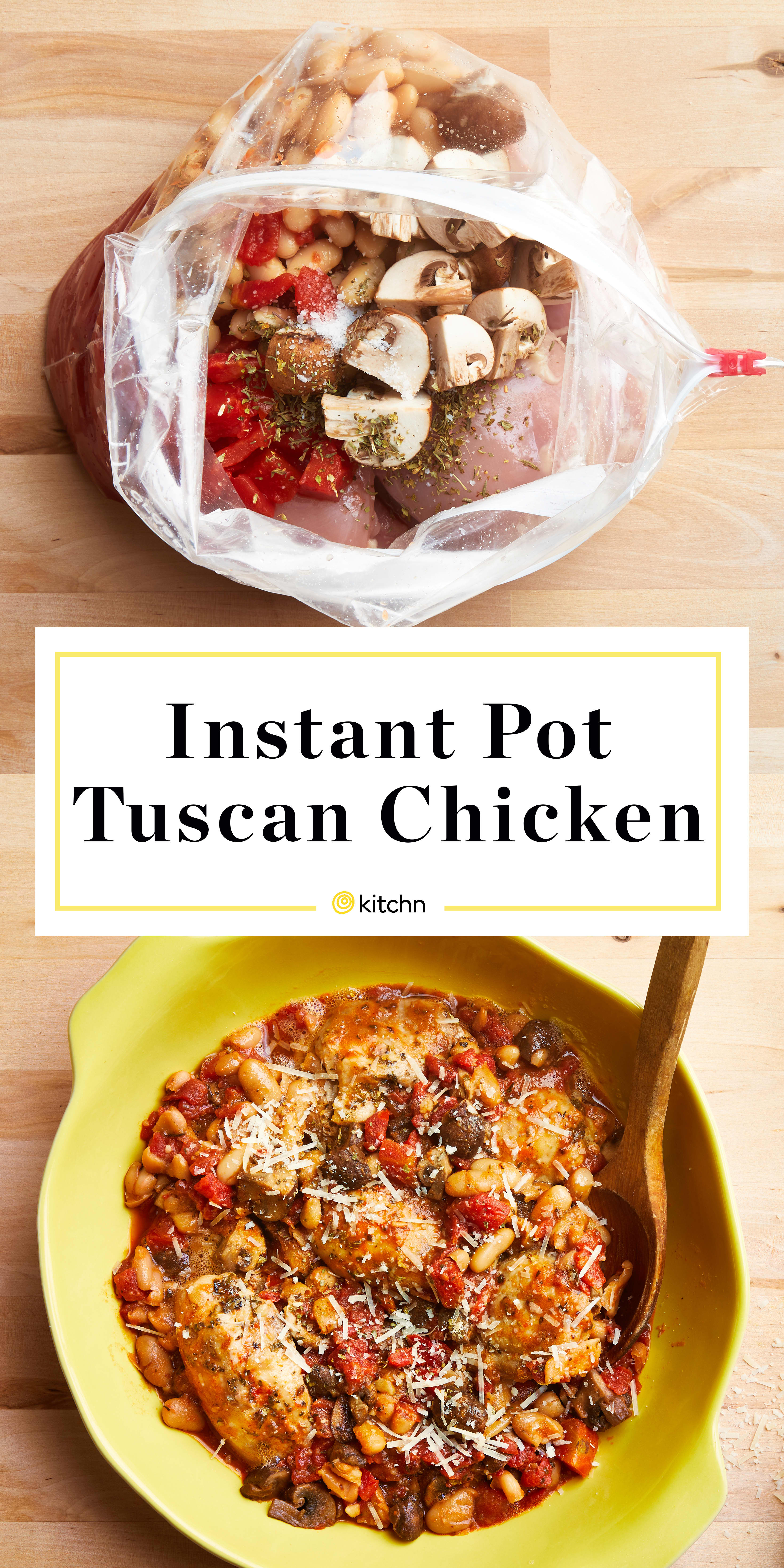 Instant Pot Freezer Meal: Tuscan Chicken with White Beans and Mushrooms