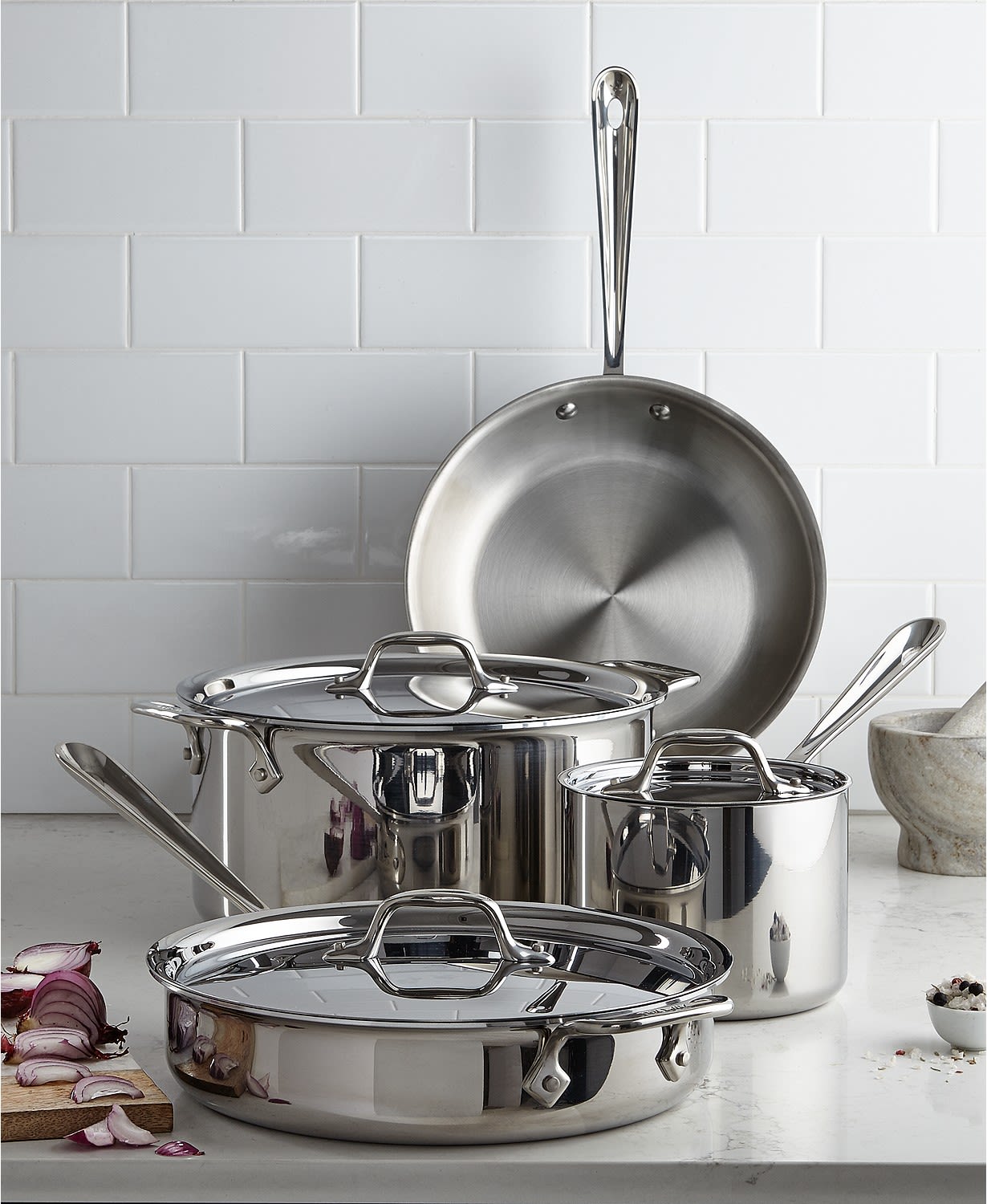 All-Clad Essentials Hard Anodized Nonstick Cookware Set, 2-piece Fry and  Sauce Pan with lid Set - Macy's