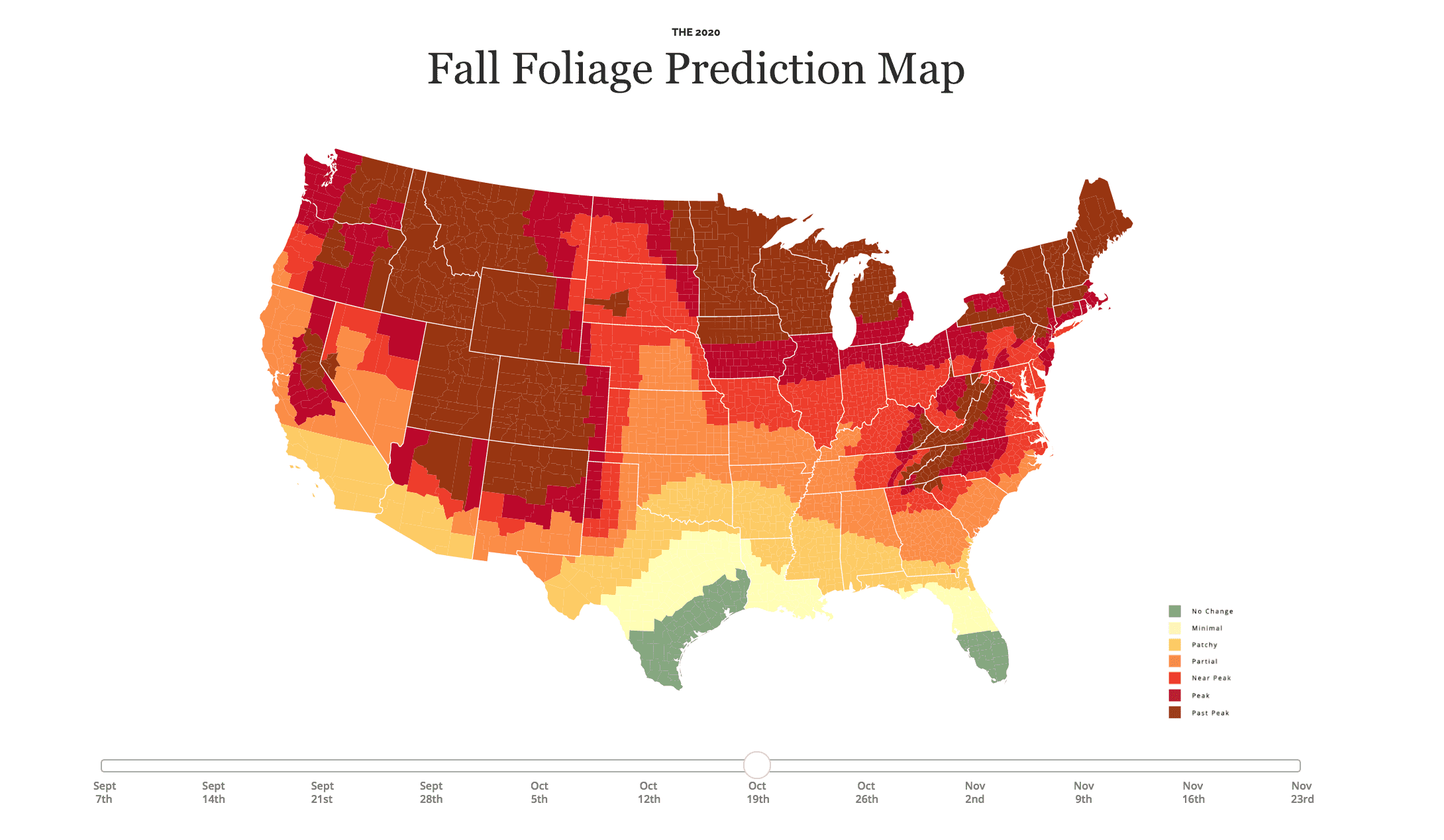 Fall Leaves 2020 Map Fall Foliage 2020 Prediction Map For Leaf Peepers Released | Apartment  Therapy