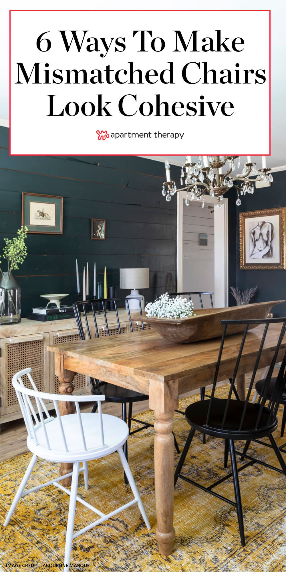 farm table mismatched chairs