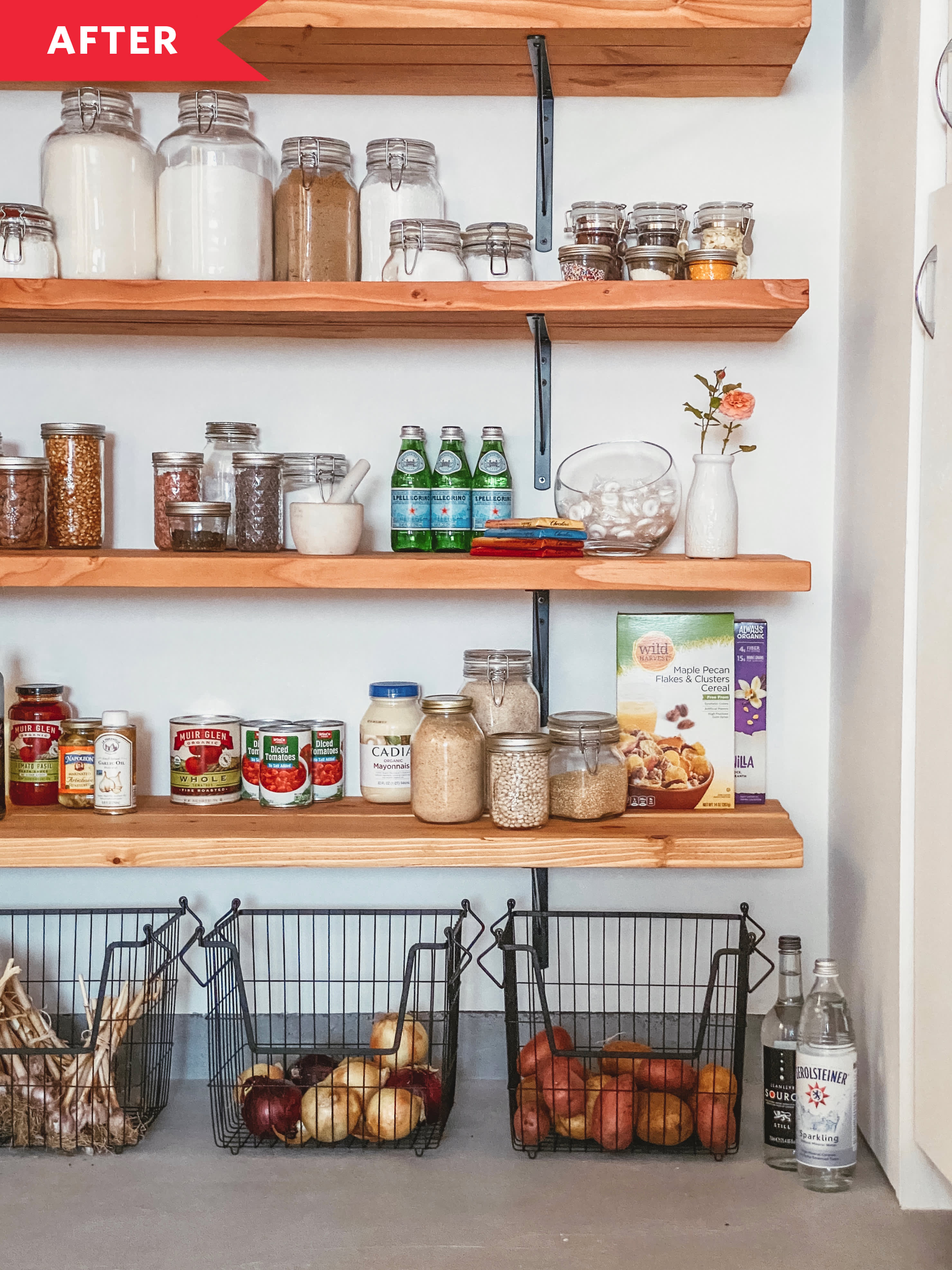 Cottage Style Pantry Makeover with Open Shelves - Pine and Prospect Home