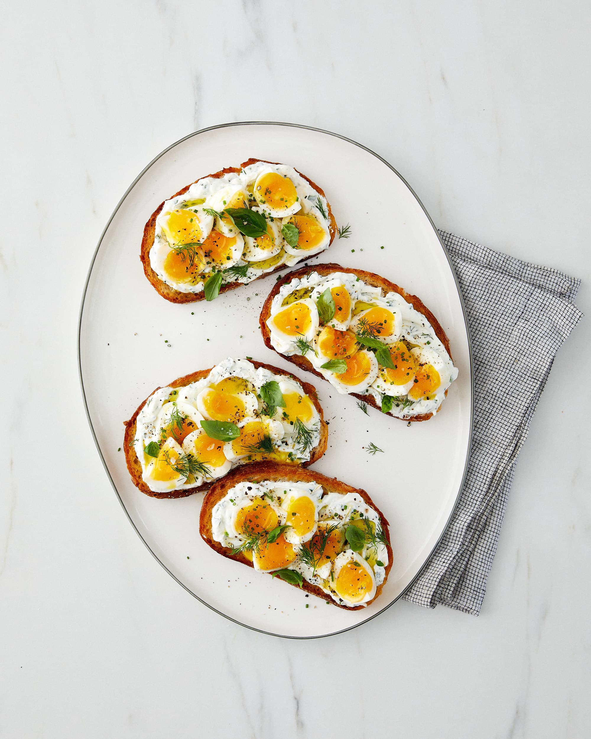 Hard-Boiled Egg and Herb Toast Recipe