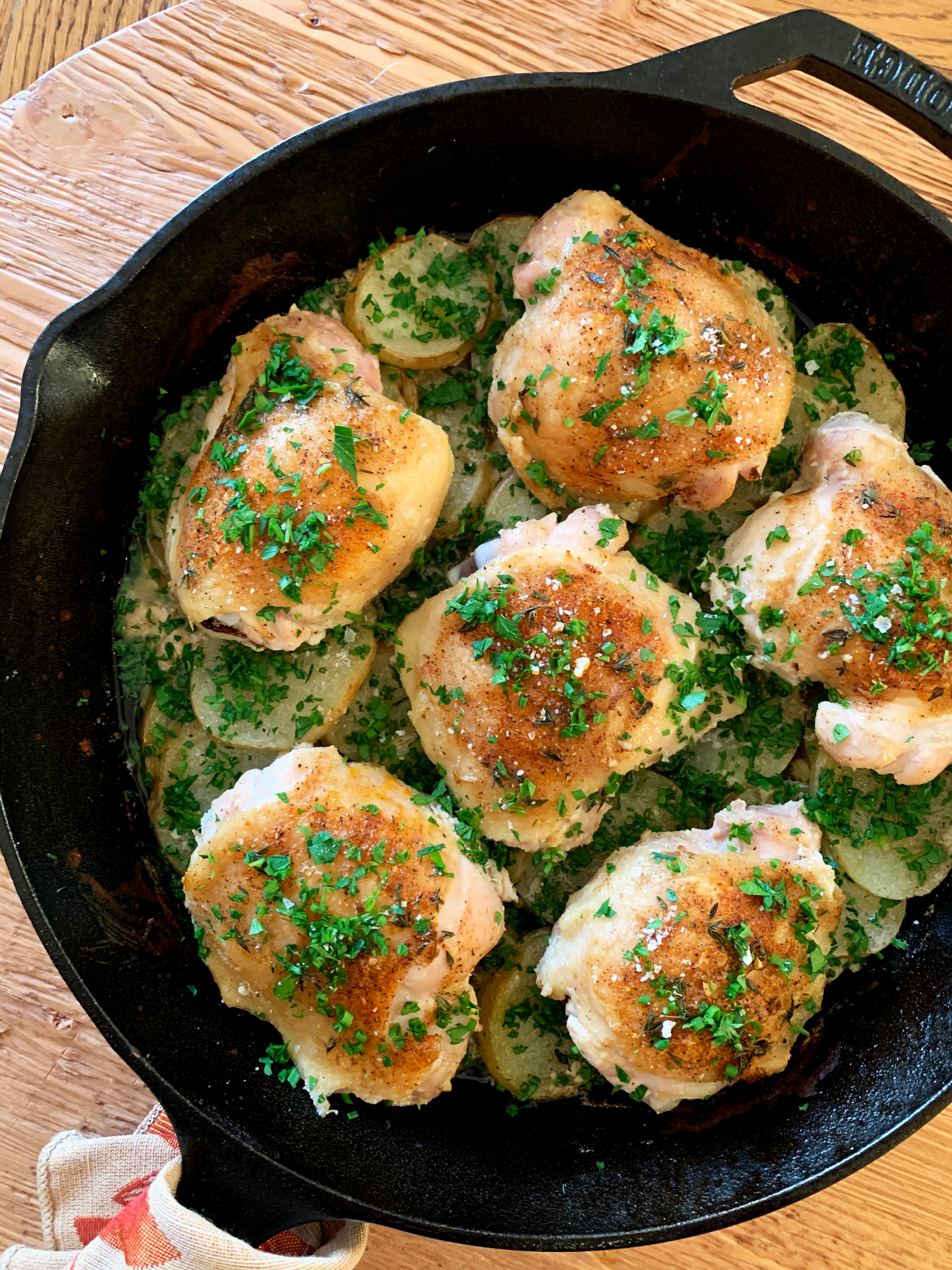 Crispy Cast Iron Chicken Thighs - Fit Foodie Finds