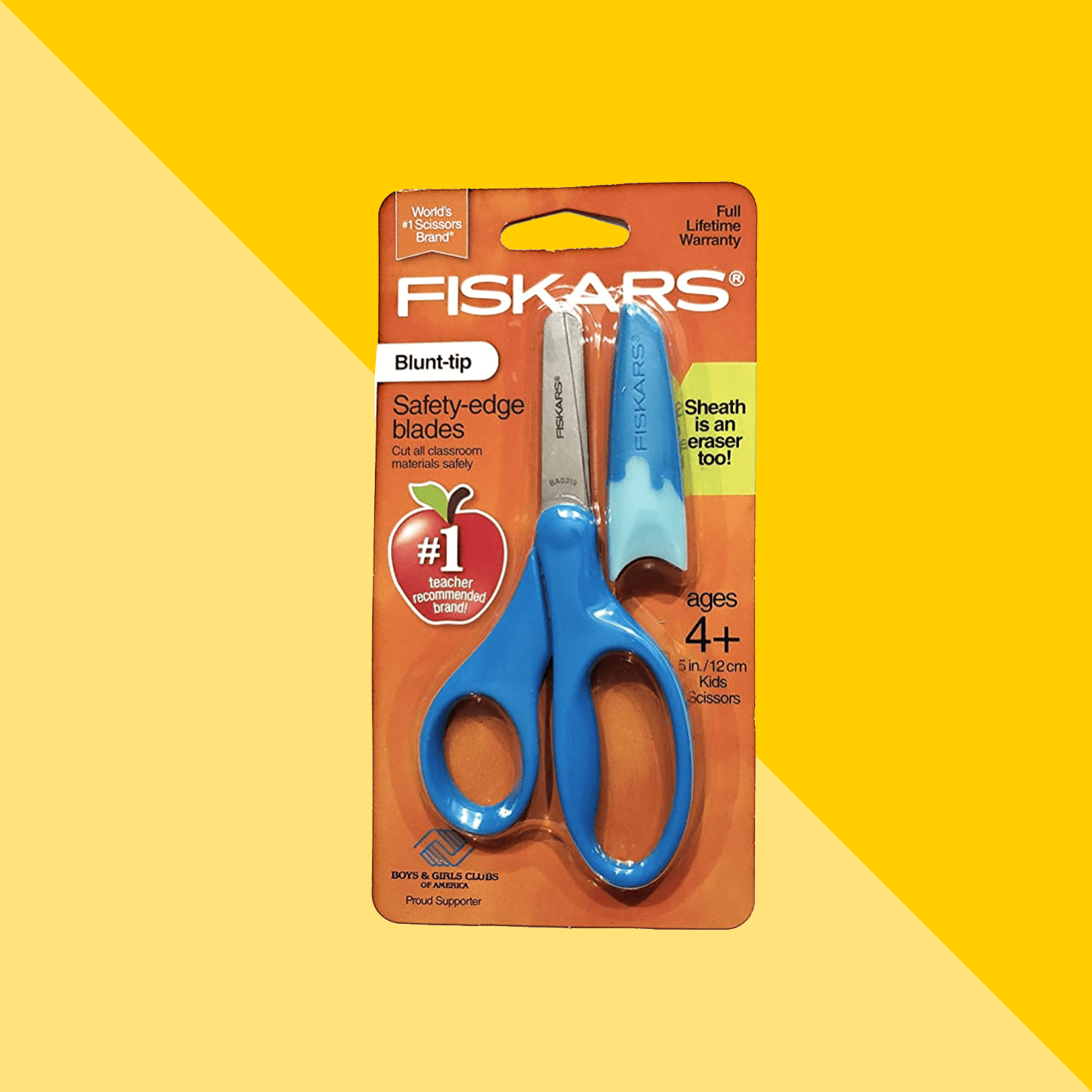 Fiskars Scissors Color Change Safety Edge Red To Yellow Blunt-Tip