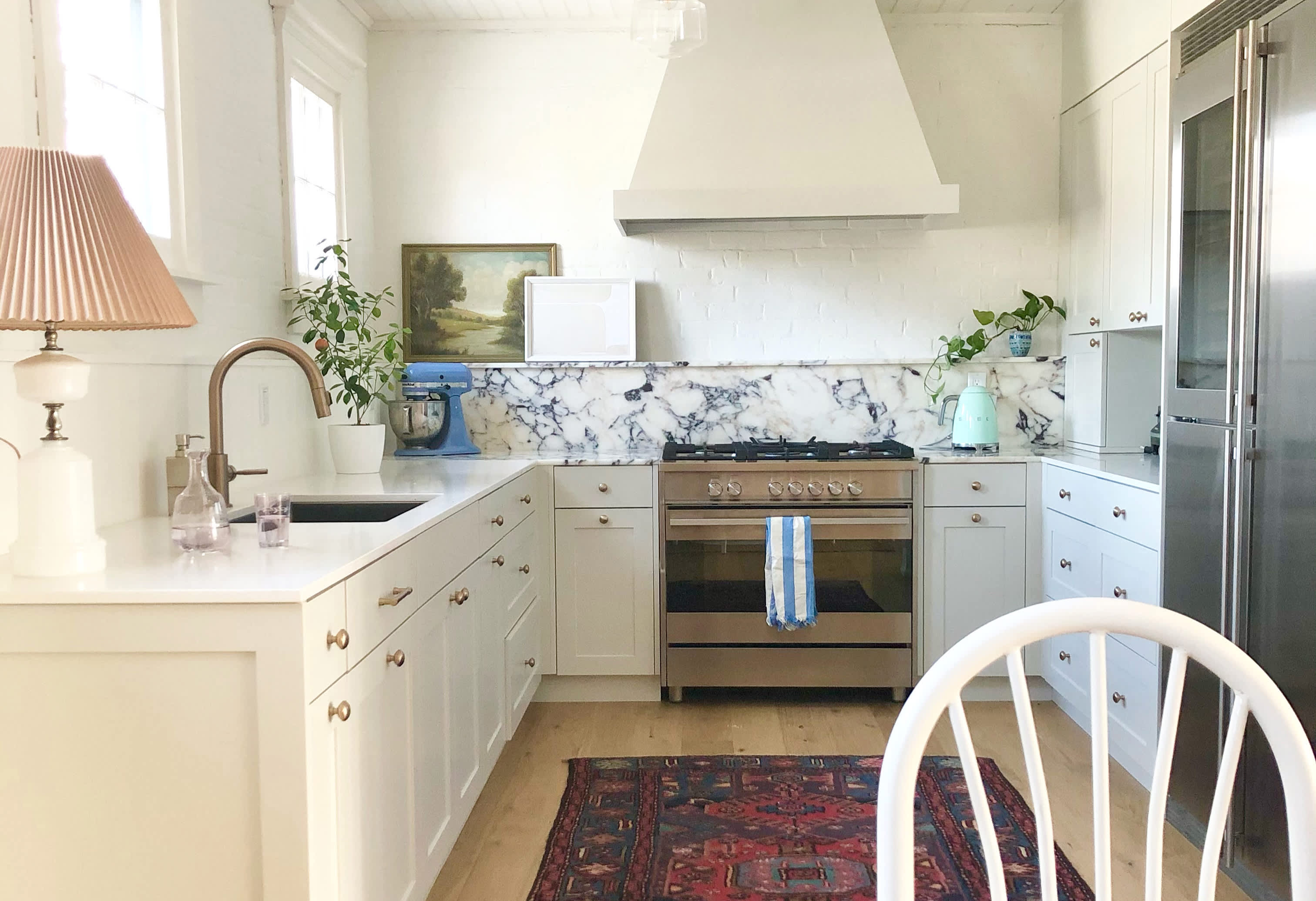 I really wanted to break up all the white in this kitchen, and I