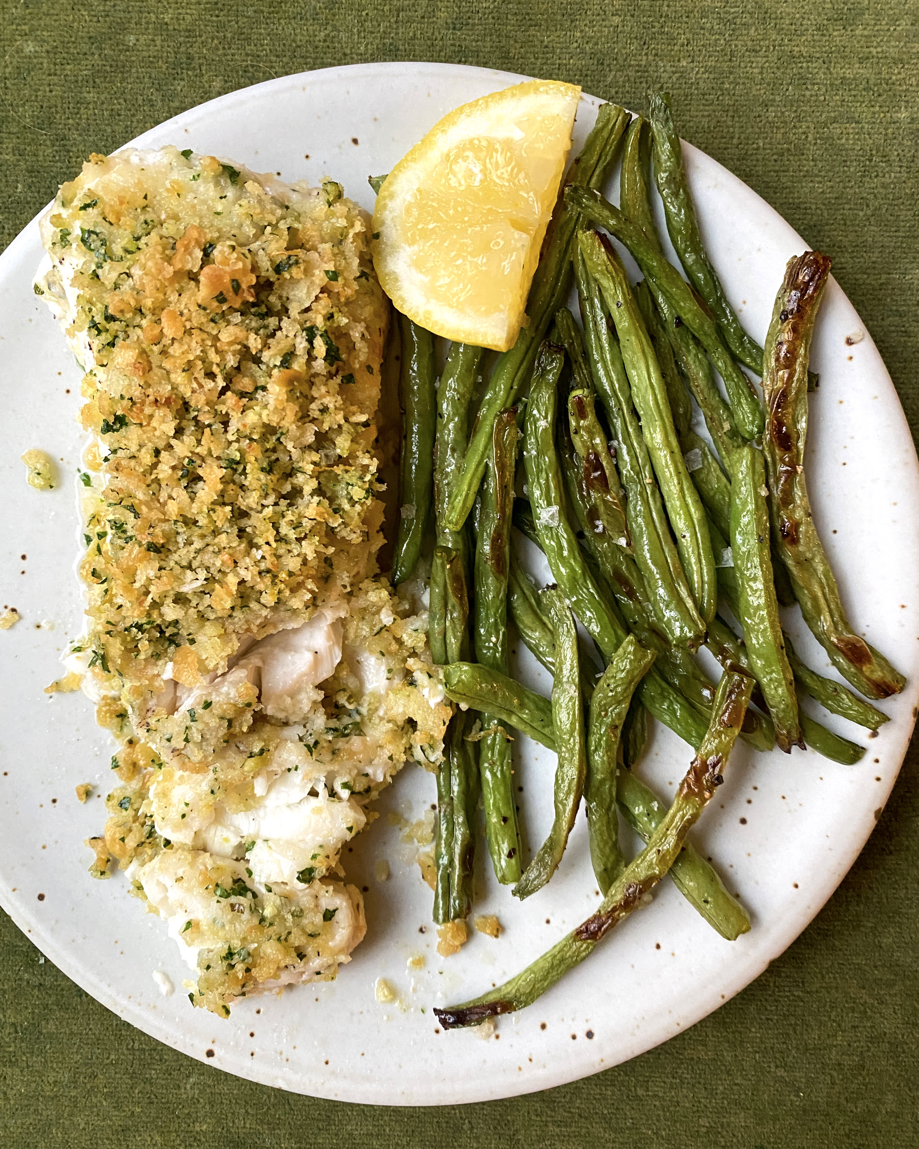 baked fish with ritz cracker topping