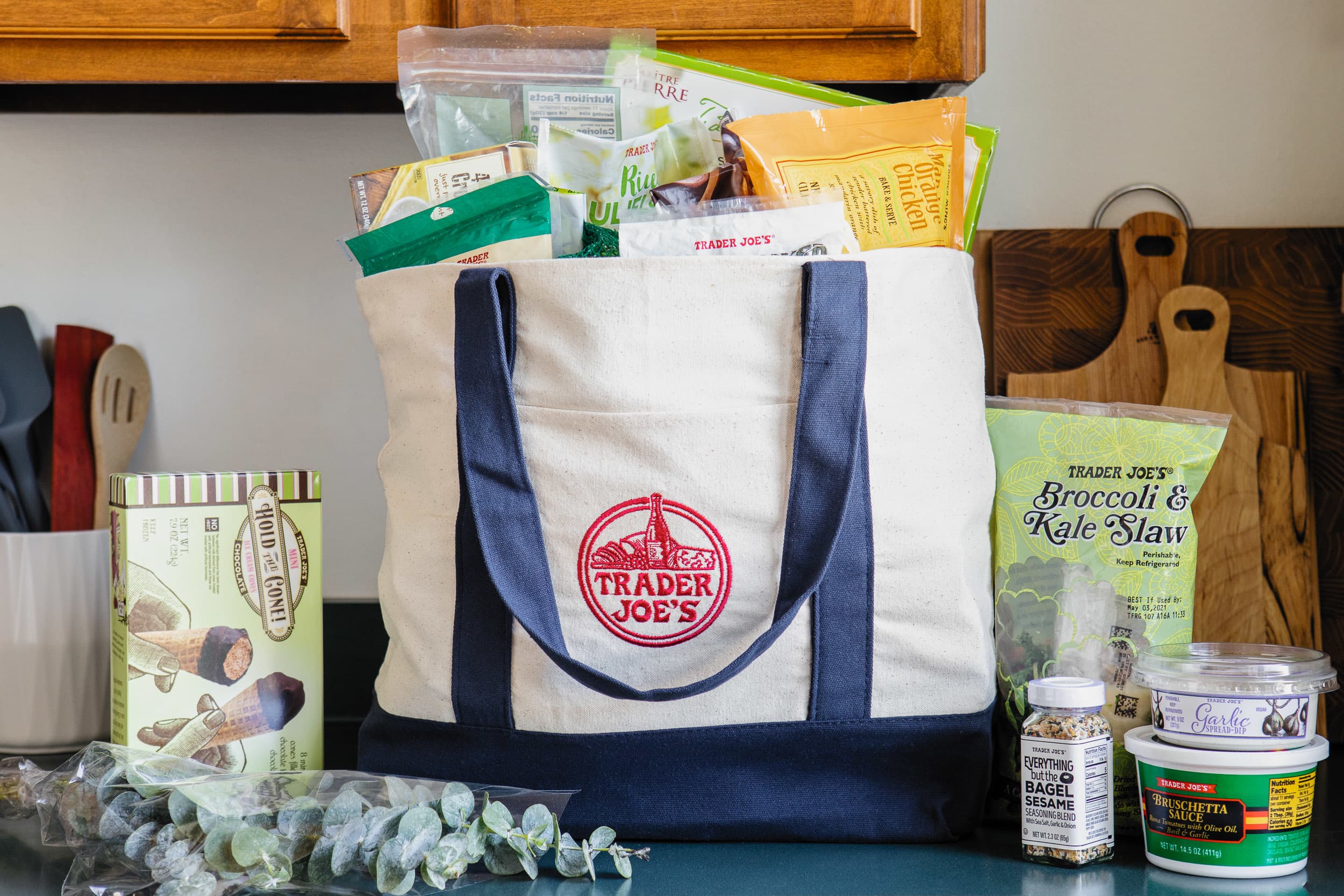 Trader joe's canvas sale tote bag