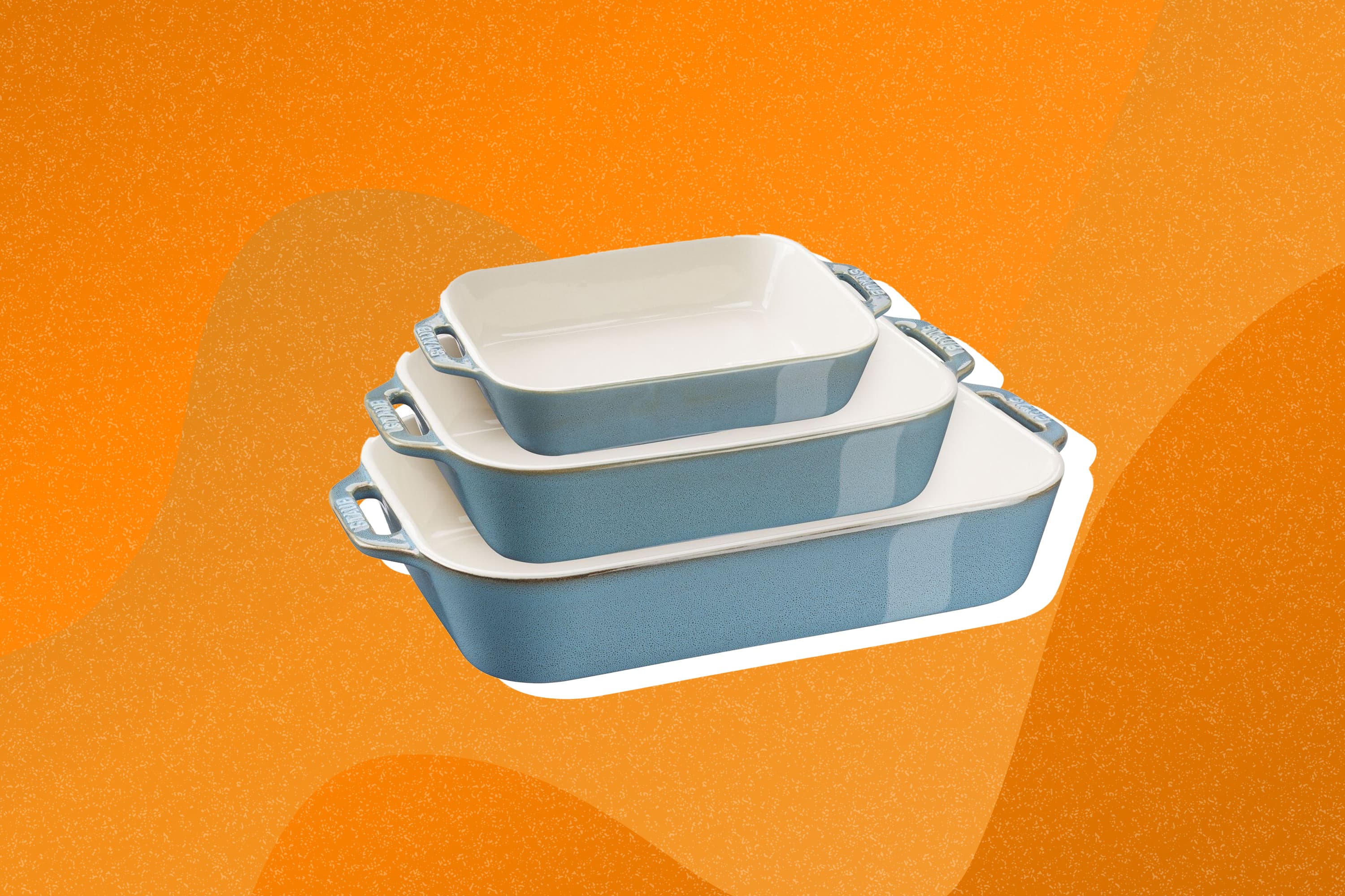 Staub Ceramics 3-Pc Rectangular Baking Dish Set - Rustic Turquoise