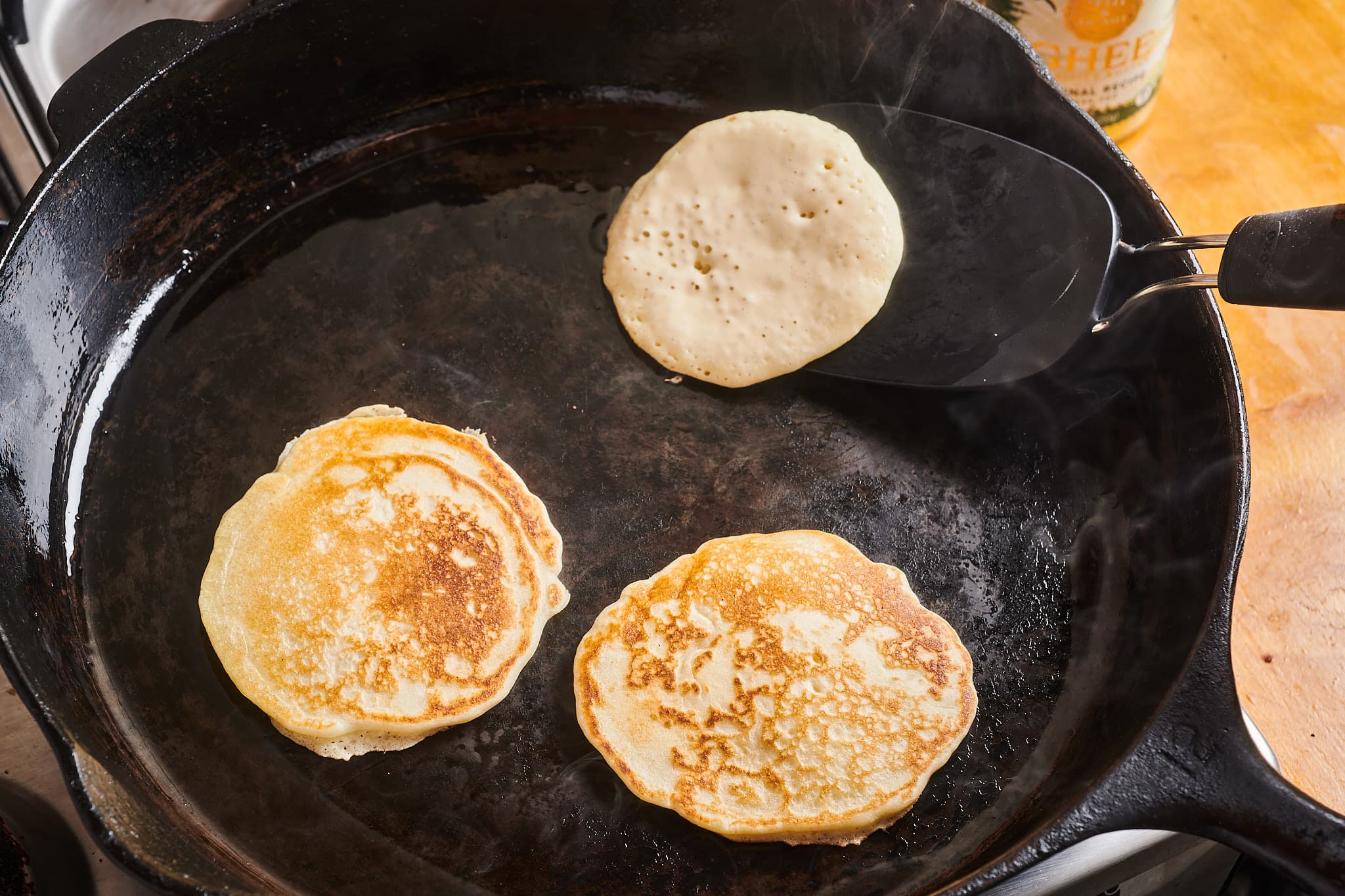 How to make pancakes in a cast iron skillet