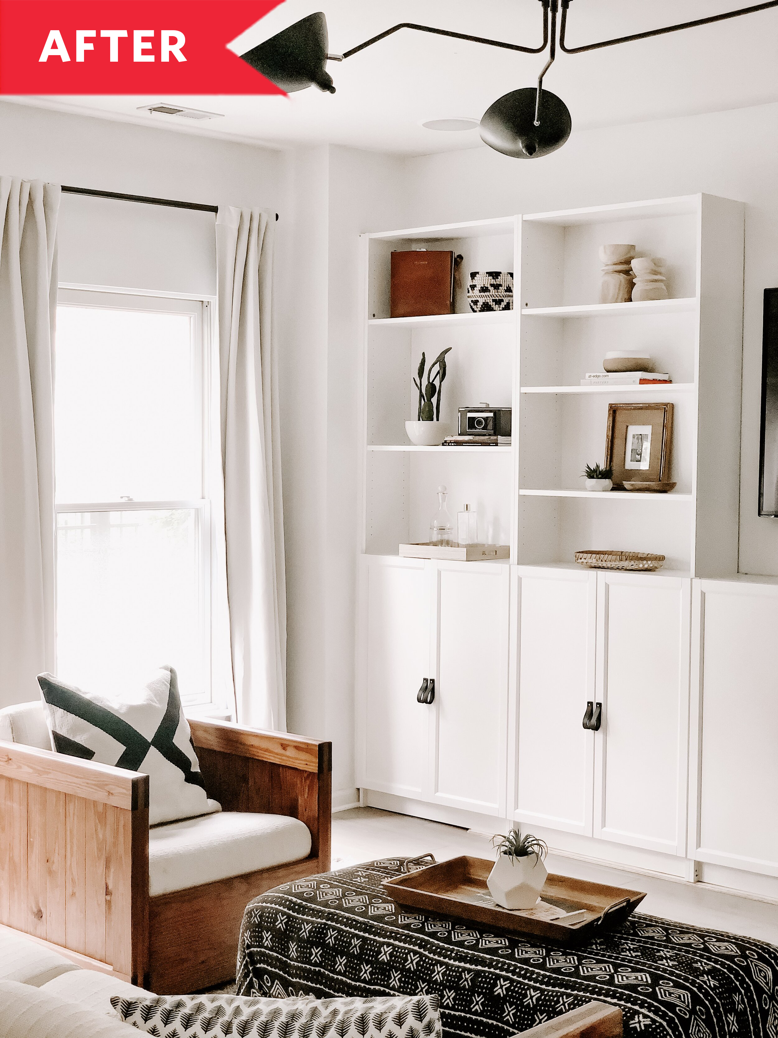 Snow White Cabinets  Built in shelves living room, Living room
