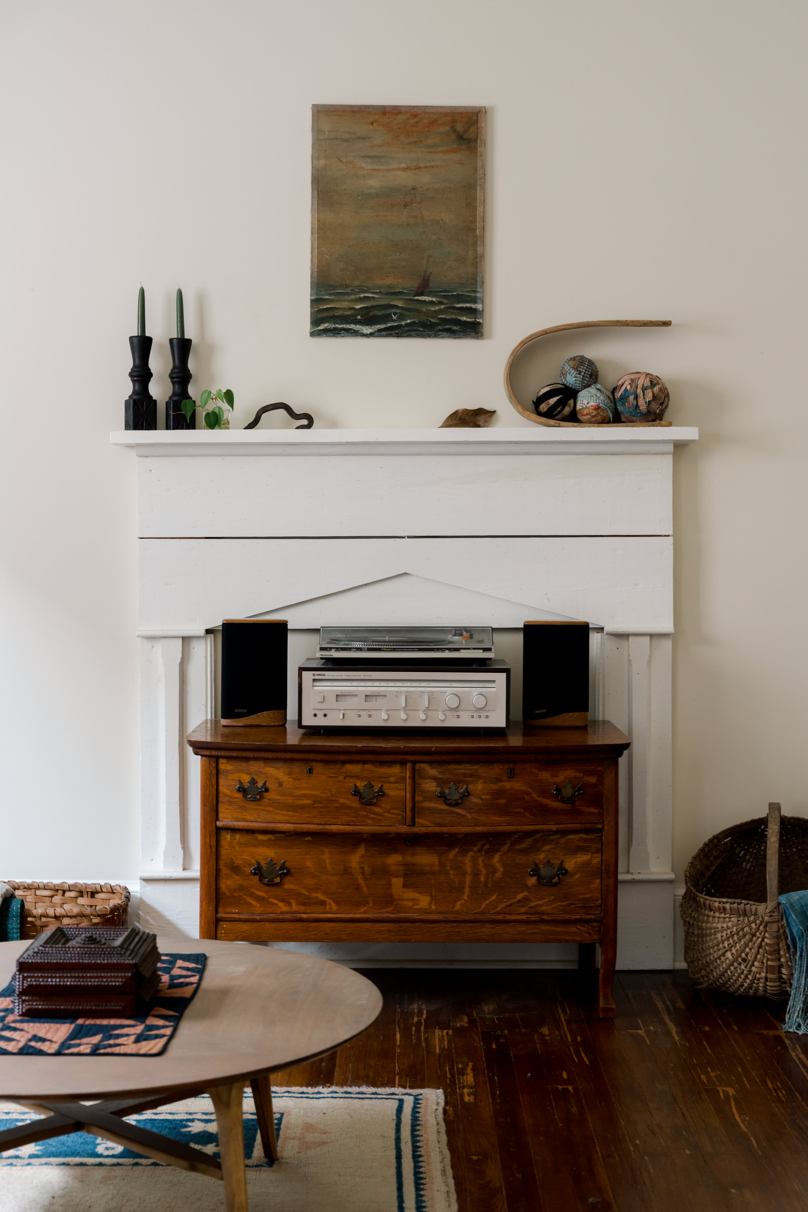 Why a Dresser Works In Front of a Non-Functional Fireplace | Apartment Therapy Why a Dresser Works In Front of a Non-Functional Fireplace | Apartment Therapy