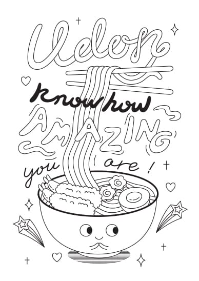 Udon Know How Amazing You Are Coloring Page