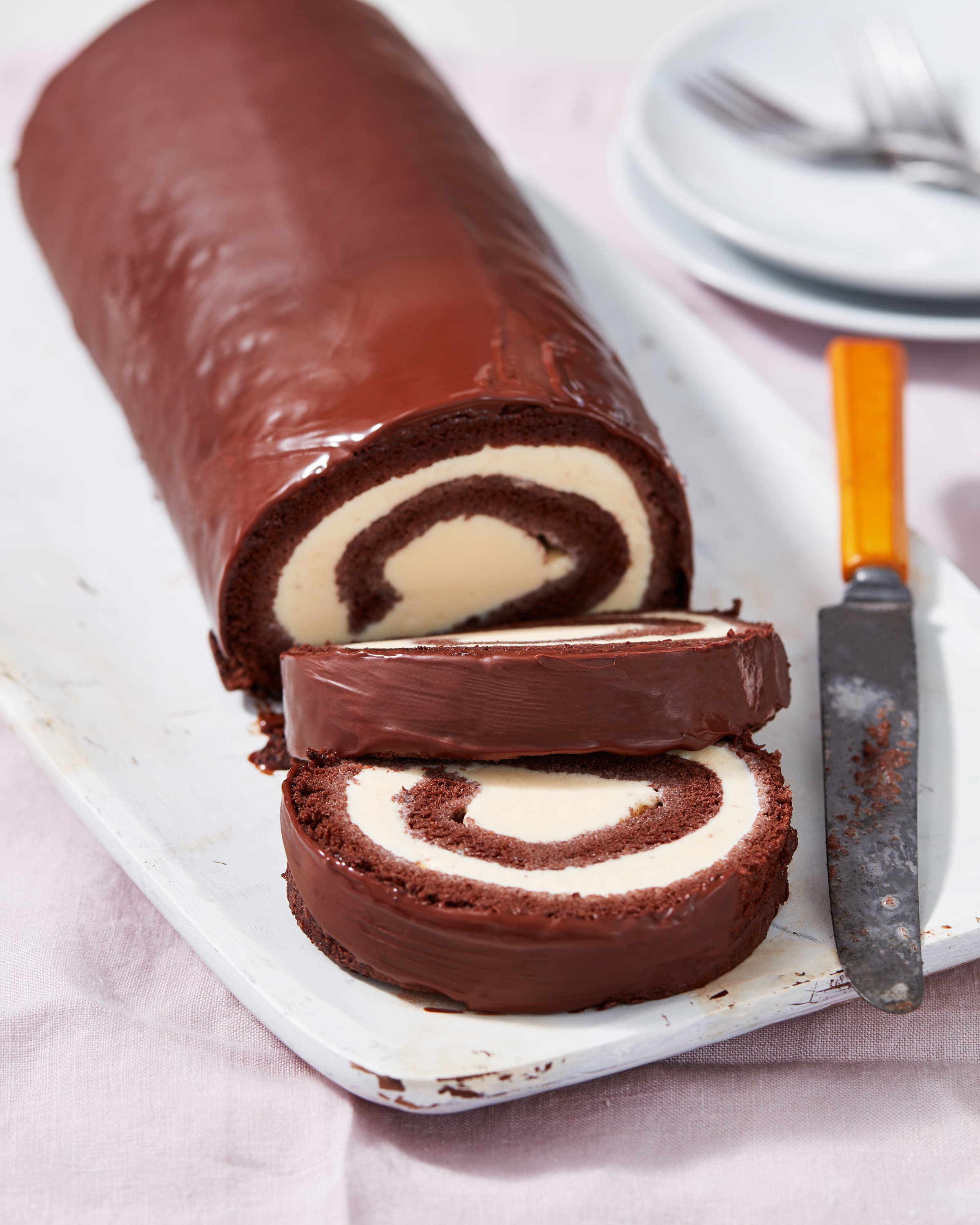Chocolate Swiss Roll Cake  Belly Full