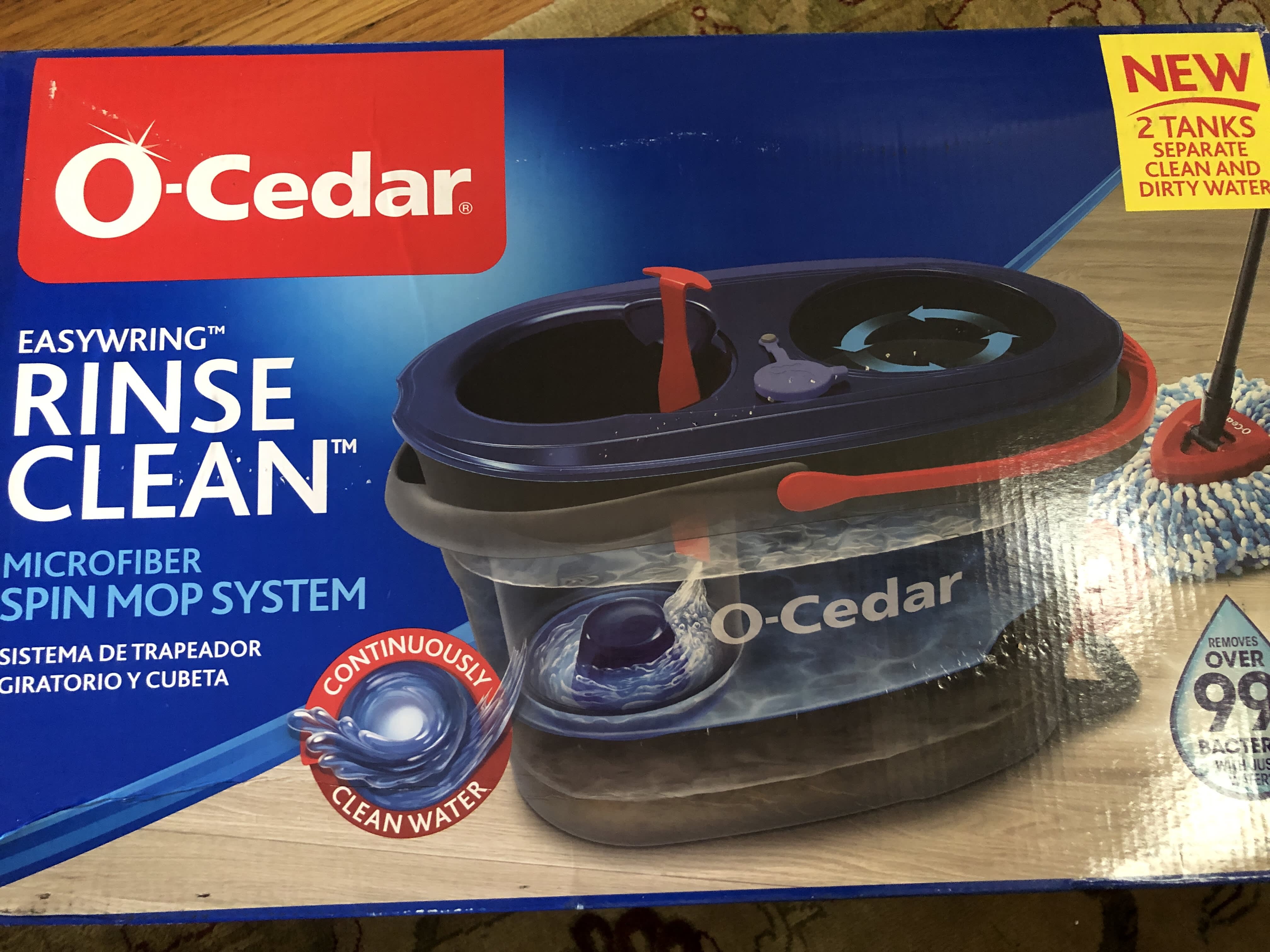 O-Cedar EasyWring RinseClean Spin Mop with 2-Tank Bucket System