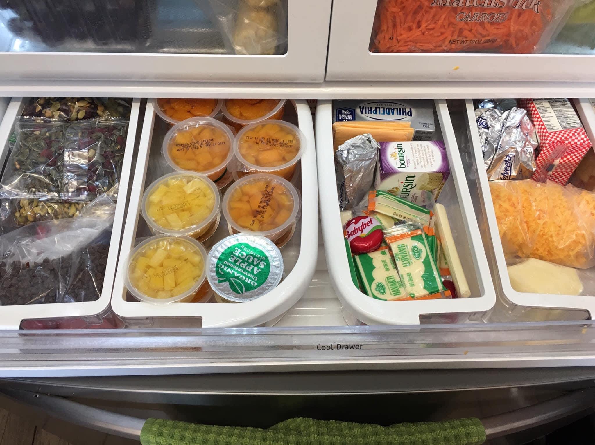 Refrigerator Snack Drawer Prep