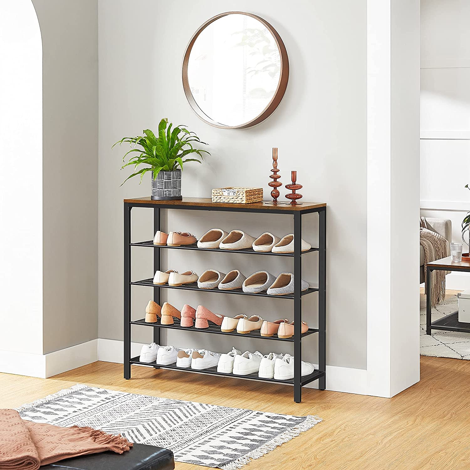 My search for stylish shoe storage