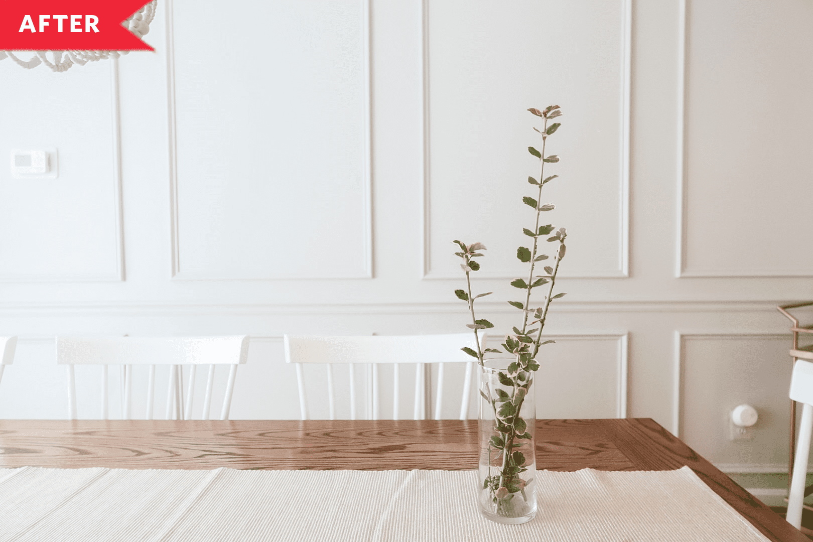 $250 DIY Picture Frame Moulding in Dining Room