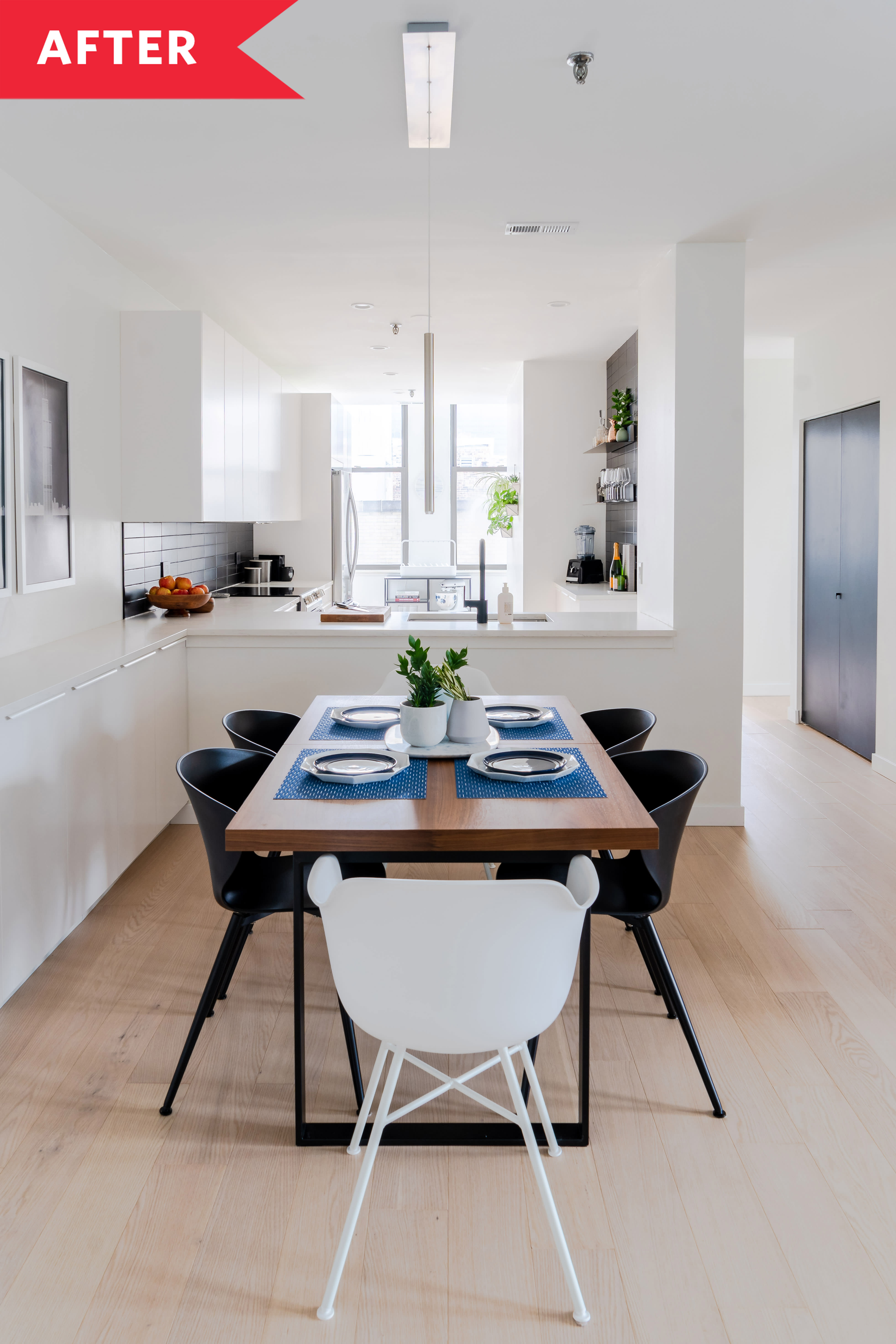 Modern Black and White Kitchen and Dining Room Makeover ...