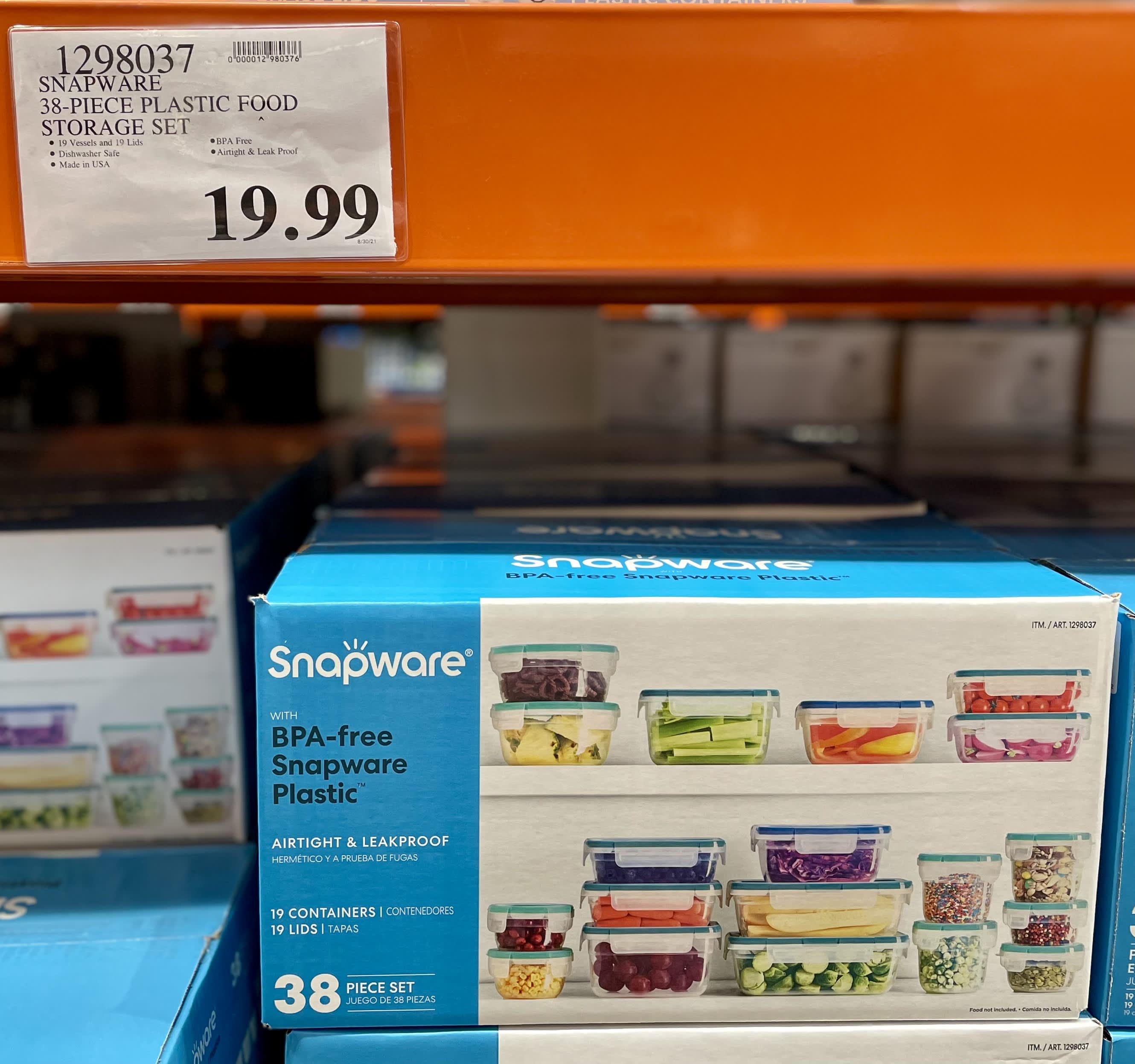 Snapware 38-Piece Plastic Food Storage Set, Clear