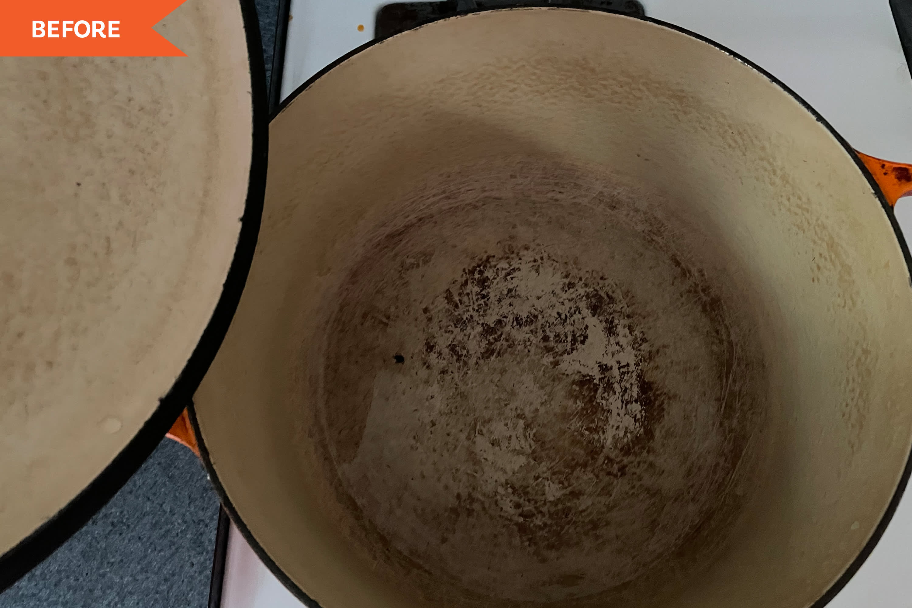 How can I fix this badly stained Cuisinart dutch oven? : r/CleaningTips