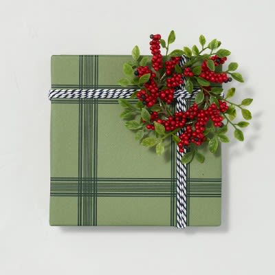 Household Essentials 580RED Wrapping Paper Holder Red with Green