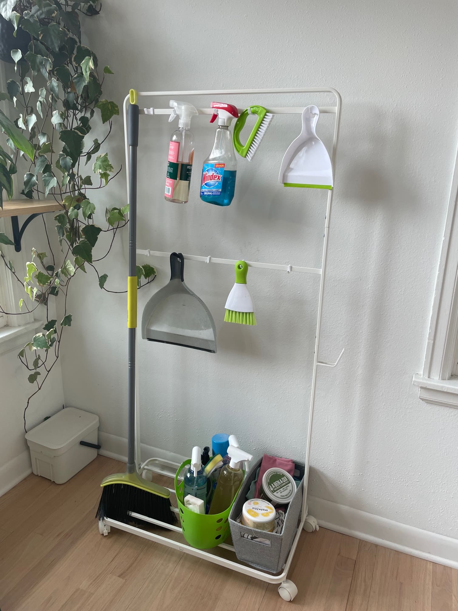 This Cleaning Supply Rack Is My One Stop Trick to Keeping My