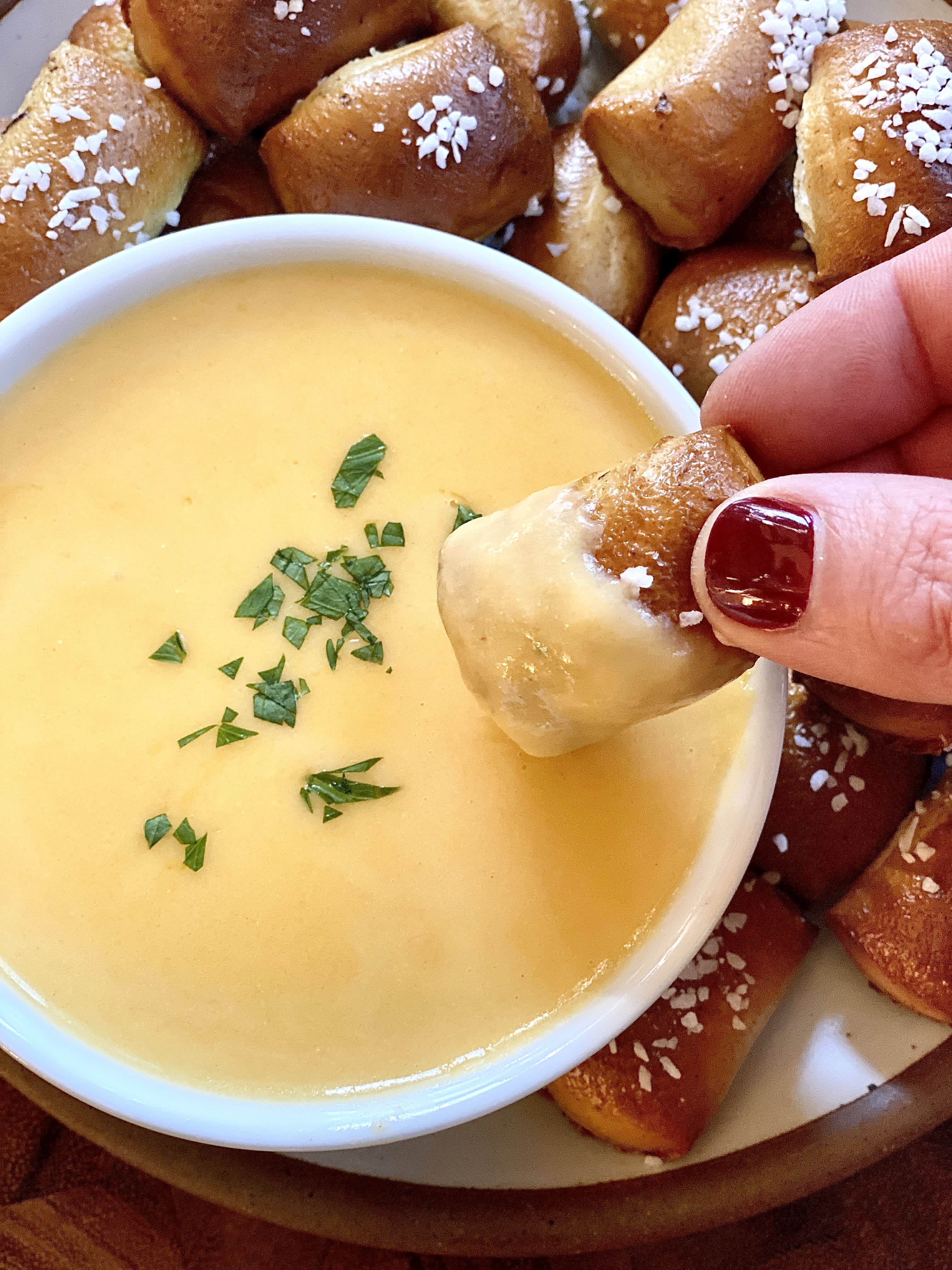 Quick and Easy Beer Cheese Dip for Pretzels - My Forking Life