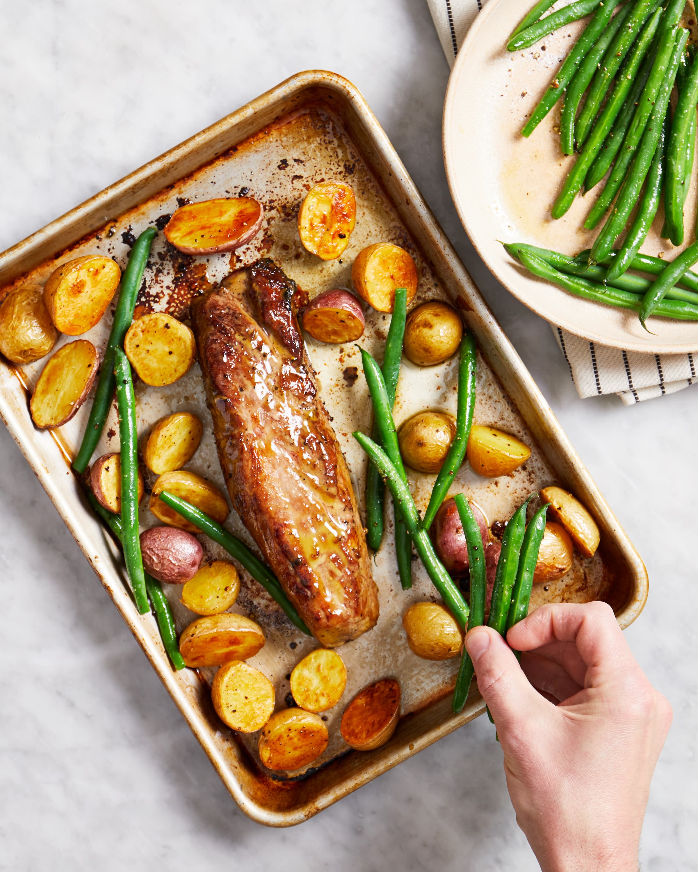 One-Pan Pork Tenderloin with Heirloom Tomato & Shallot Confit